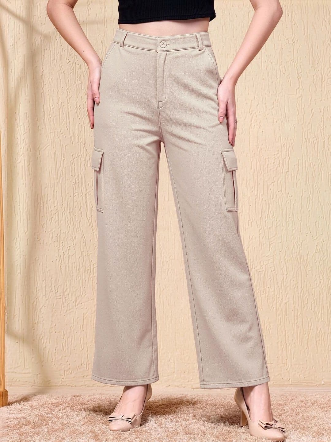Maheshvi Women Straight Fit High-Rise Trousers - view 1