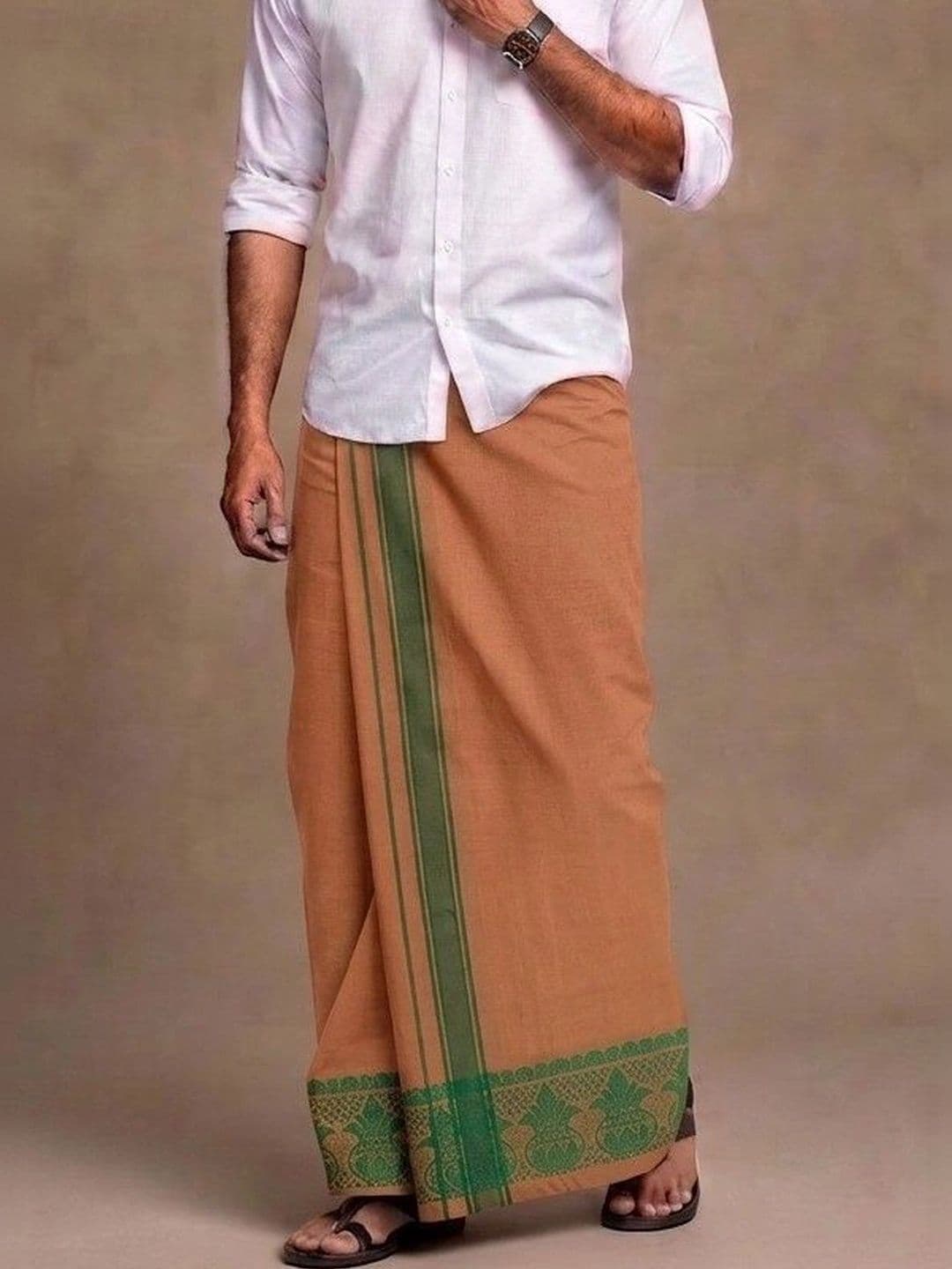 Sharan Elegance Men Striped Cotton Dhoti Dhotis - view 1