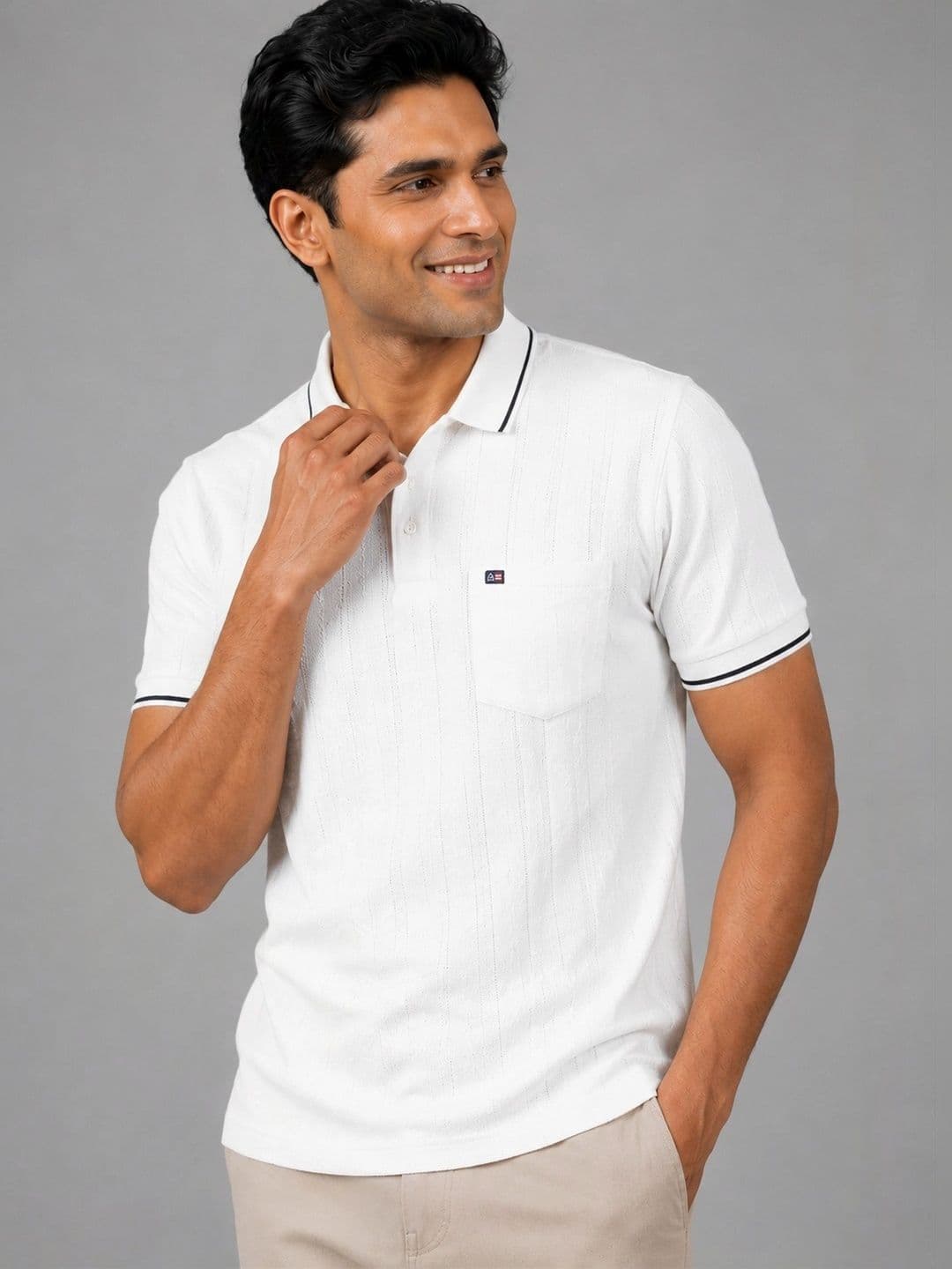 Monk Mode Men Polo Collar Pockets T-shirt - view 1
