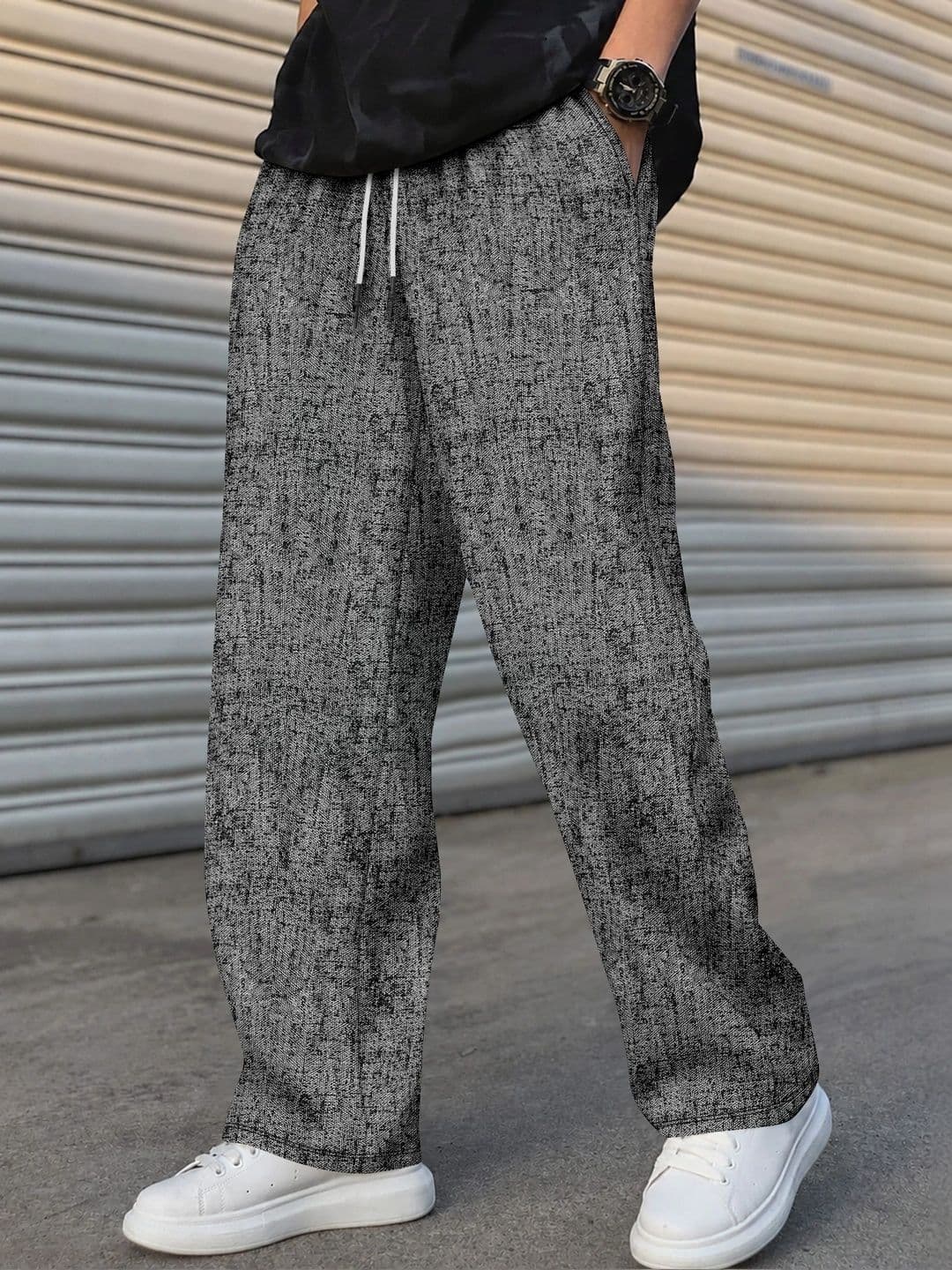 KAJARU Men Relaxed Fit Textured Training Track Pants - view 1