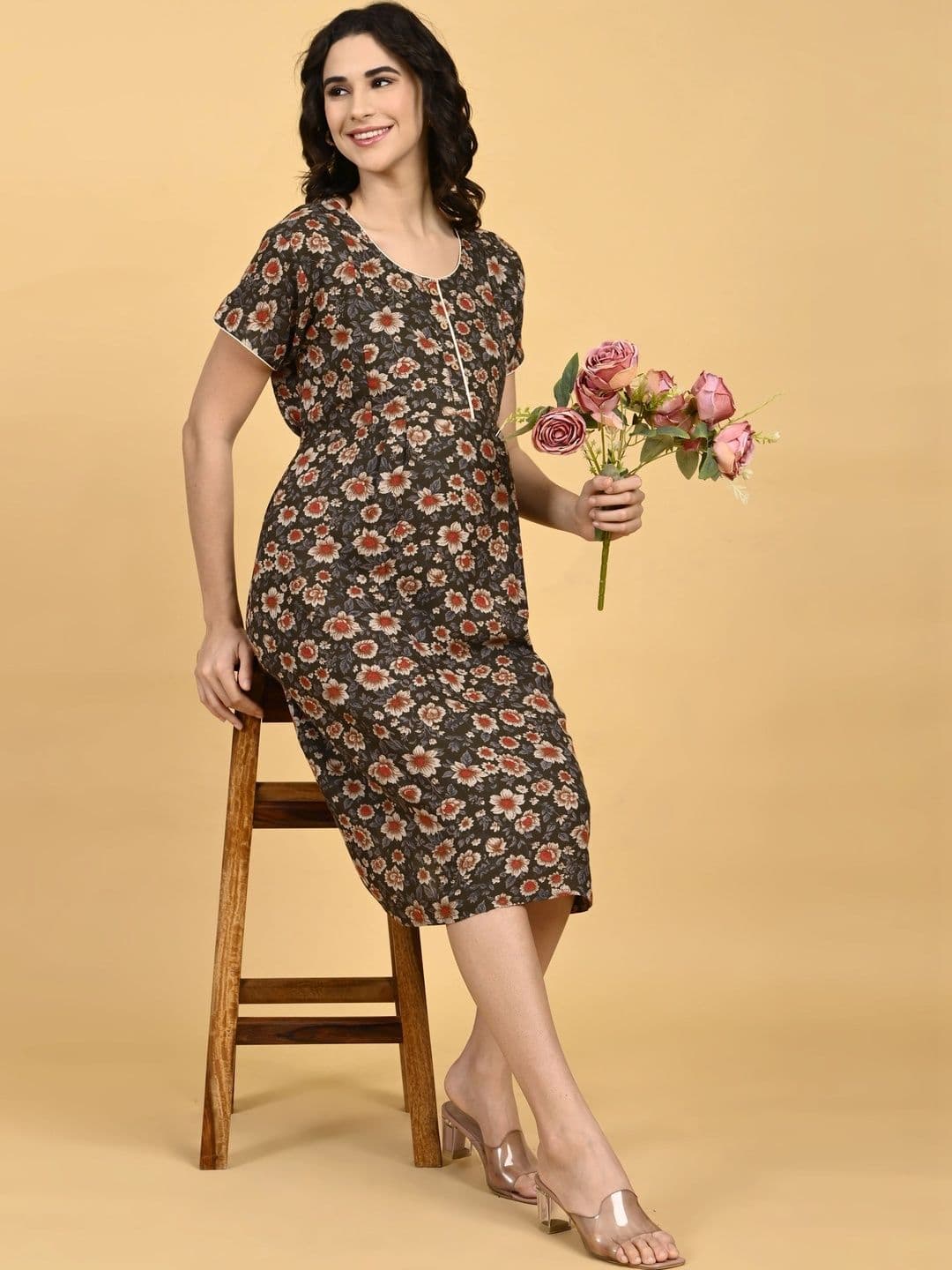 Minelli Floral Print A-Line Dress - view 1