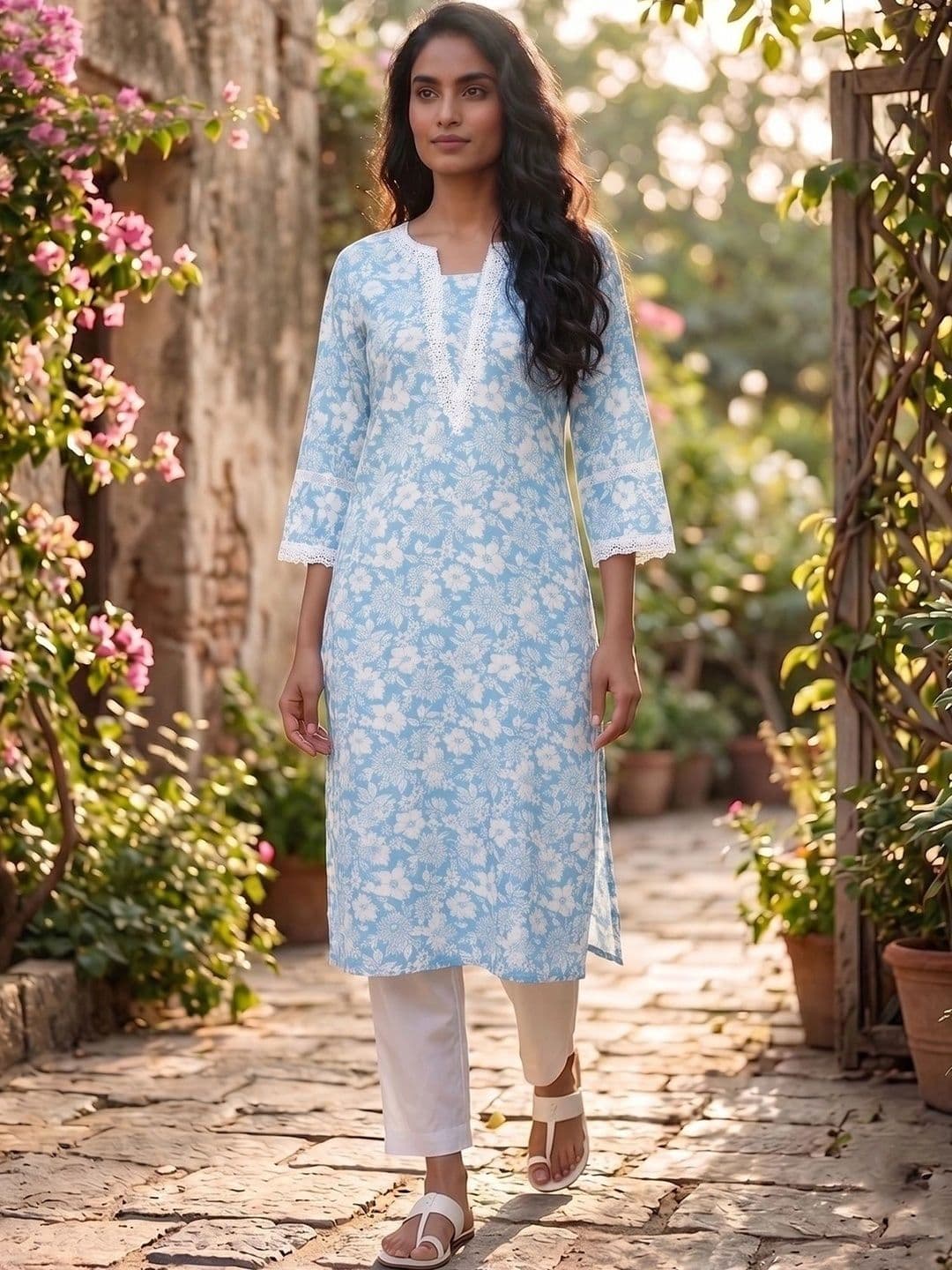 Enchanted Drapes Women Floral Printed Kurta - view 1