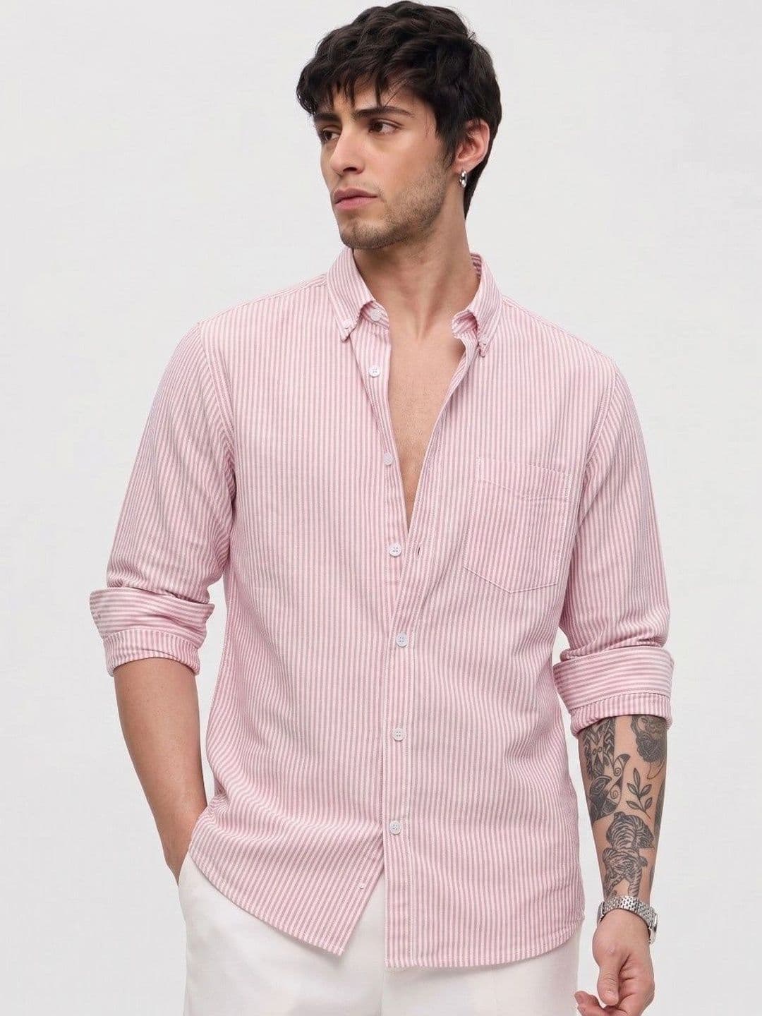 OQUENT Men Standard Striped Casual Shirt - view 1