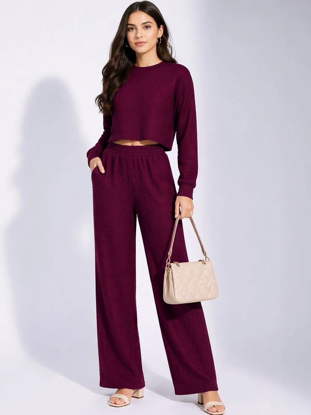 Merira Self Design Top with Trousers - view 1