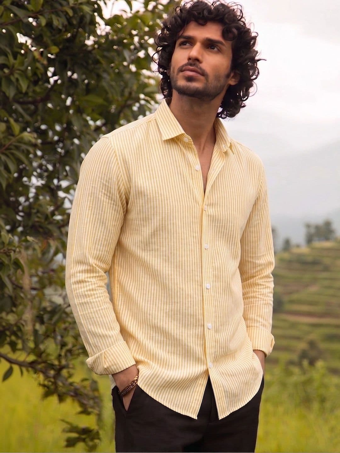 JINIK Men Straight Striped Casual Shirt - view 1