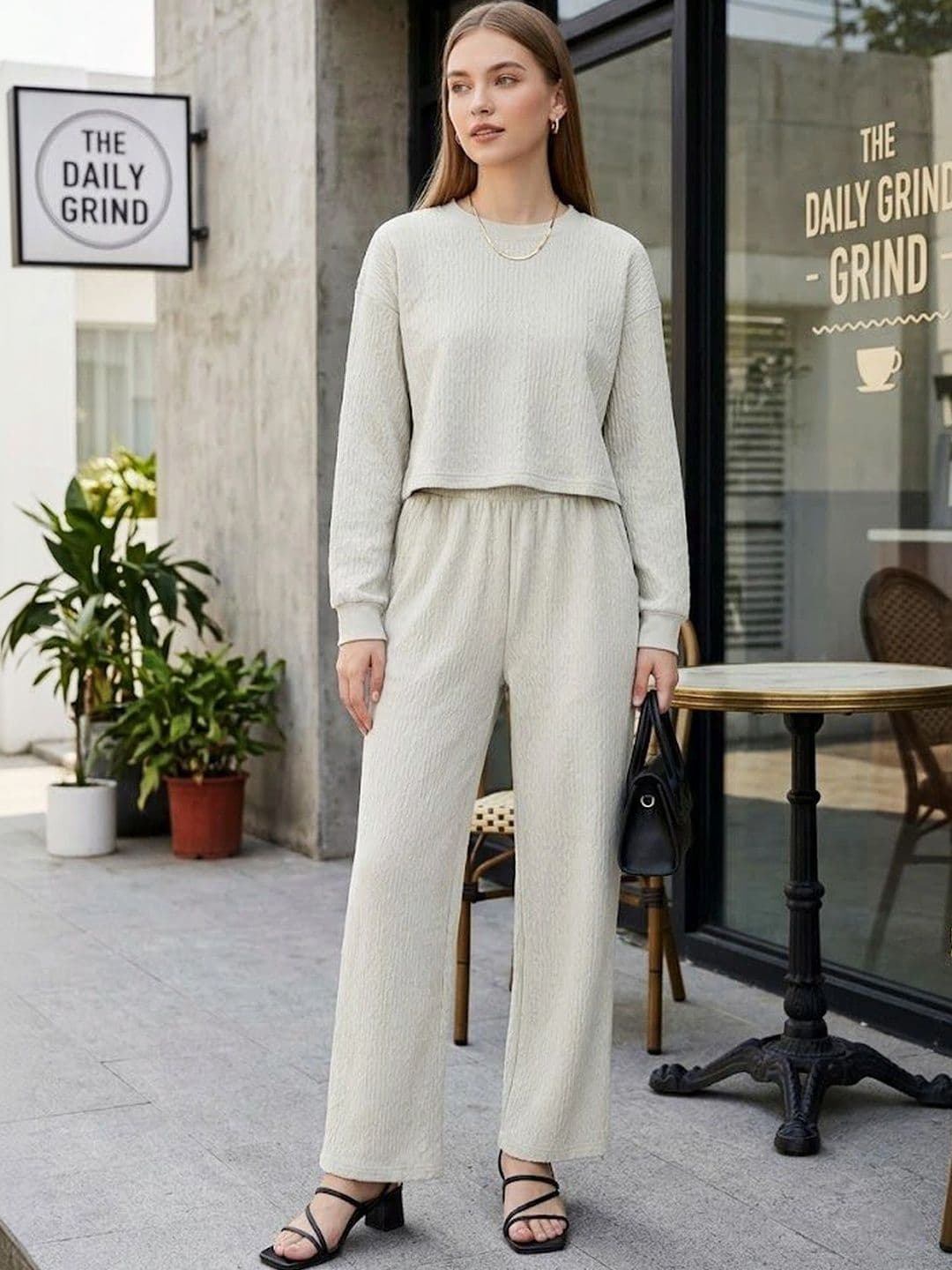 Merira Self Design Sweatshirt with Trousers - view 1