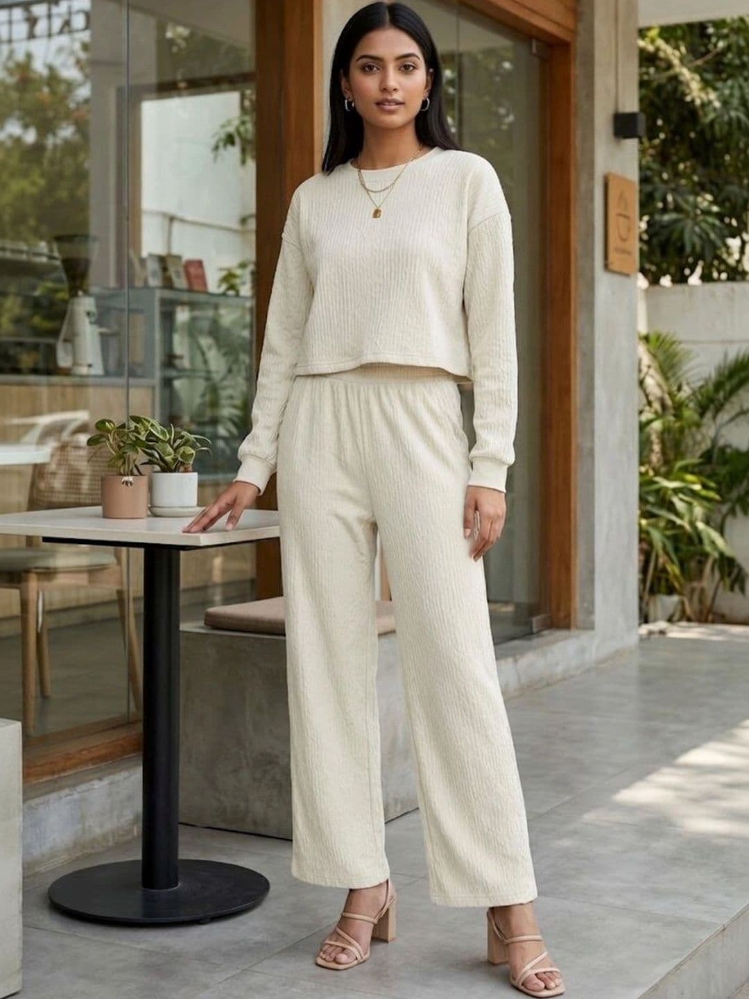 Merira Self Design Top with Trousers - view 1