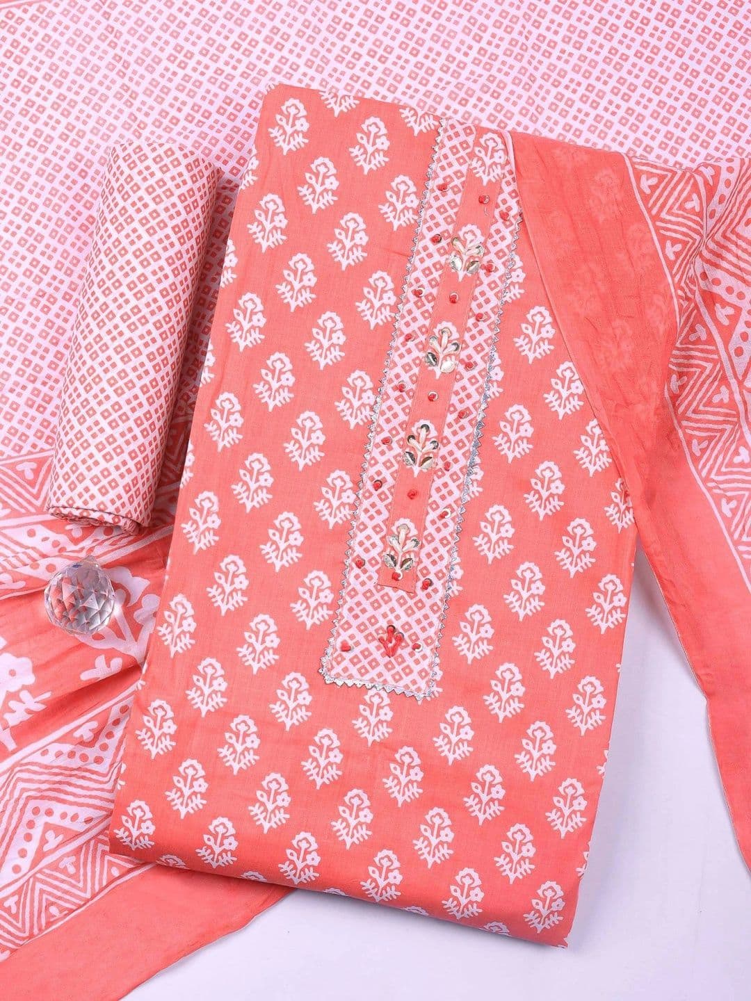 Meena Bazaar Printed Unstitched Dress Material - view 1