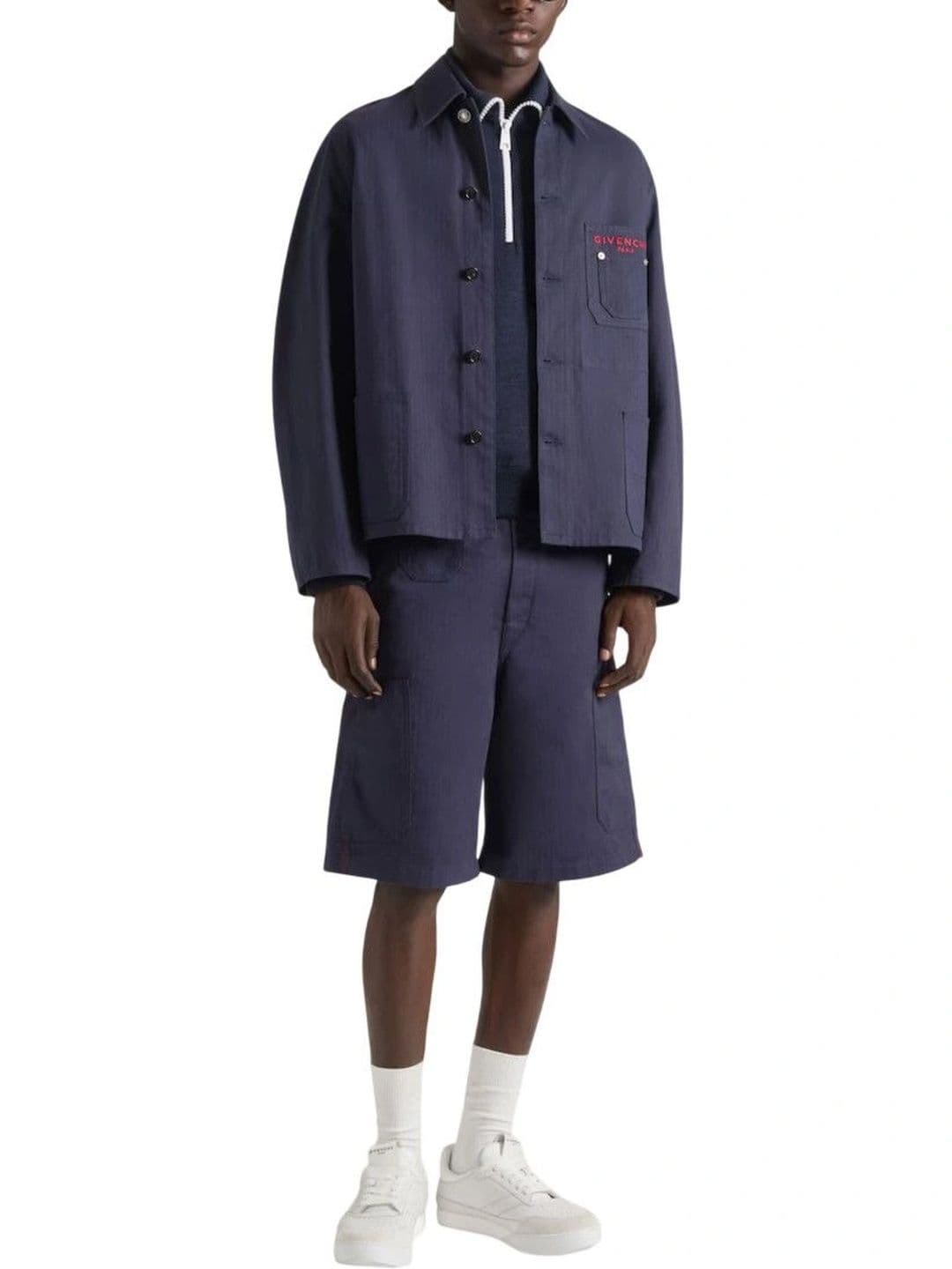Givenchy Men Brand Logo Open Front Jacket - view 1