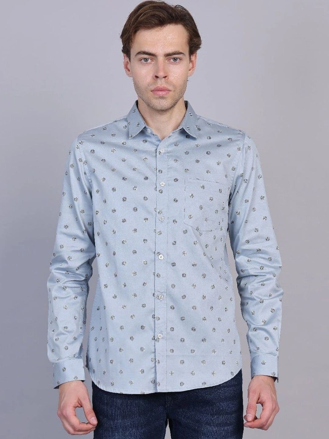 WEARHOUSE Men Classic Printed Casual Shirt - view 1