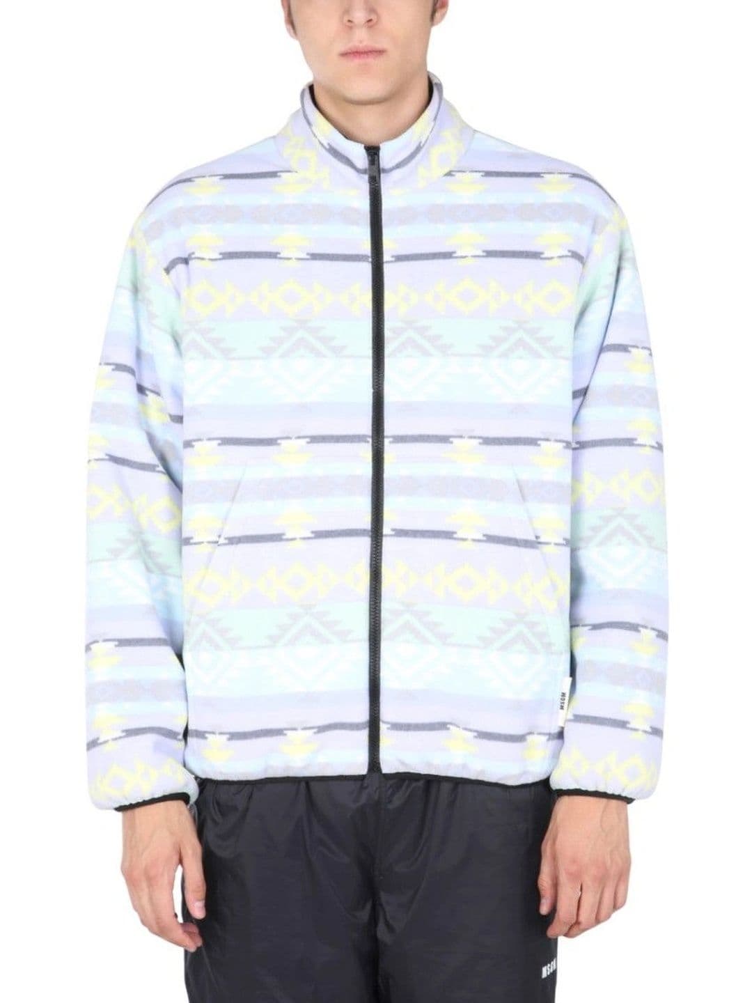 MSGM Multicolor Abstract Mock Collar Jacket - view 1