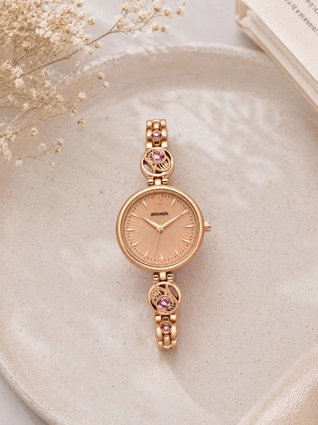 Anouk Women Dial & Stainless Steel Bracelet Style Straps Analogue Watch AN113-RSCASE-RGDIAL-STONERGSTP - view 1