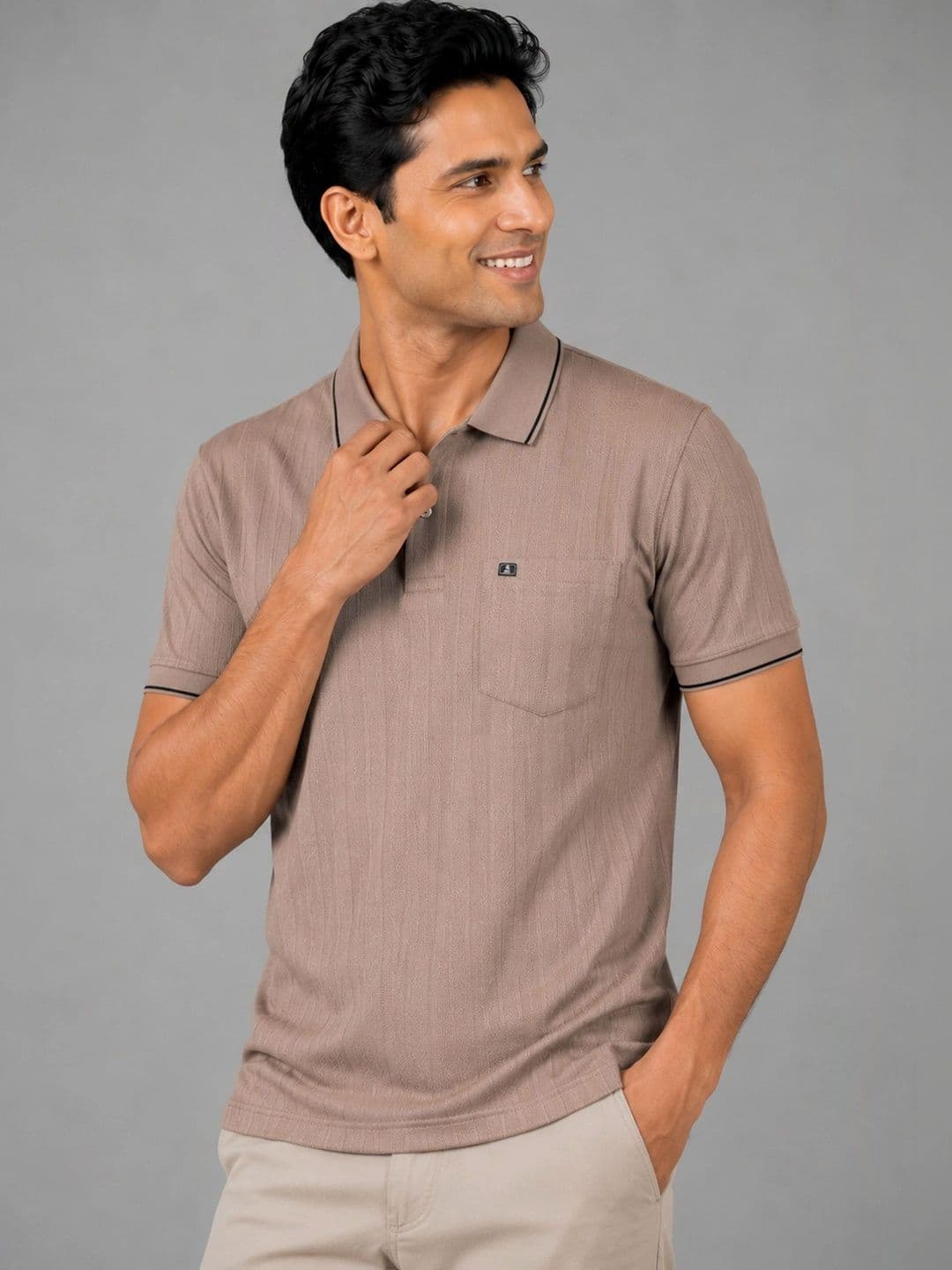 Monk Mode Men Polo Collar Pockets T-shirt - view 1