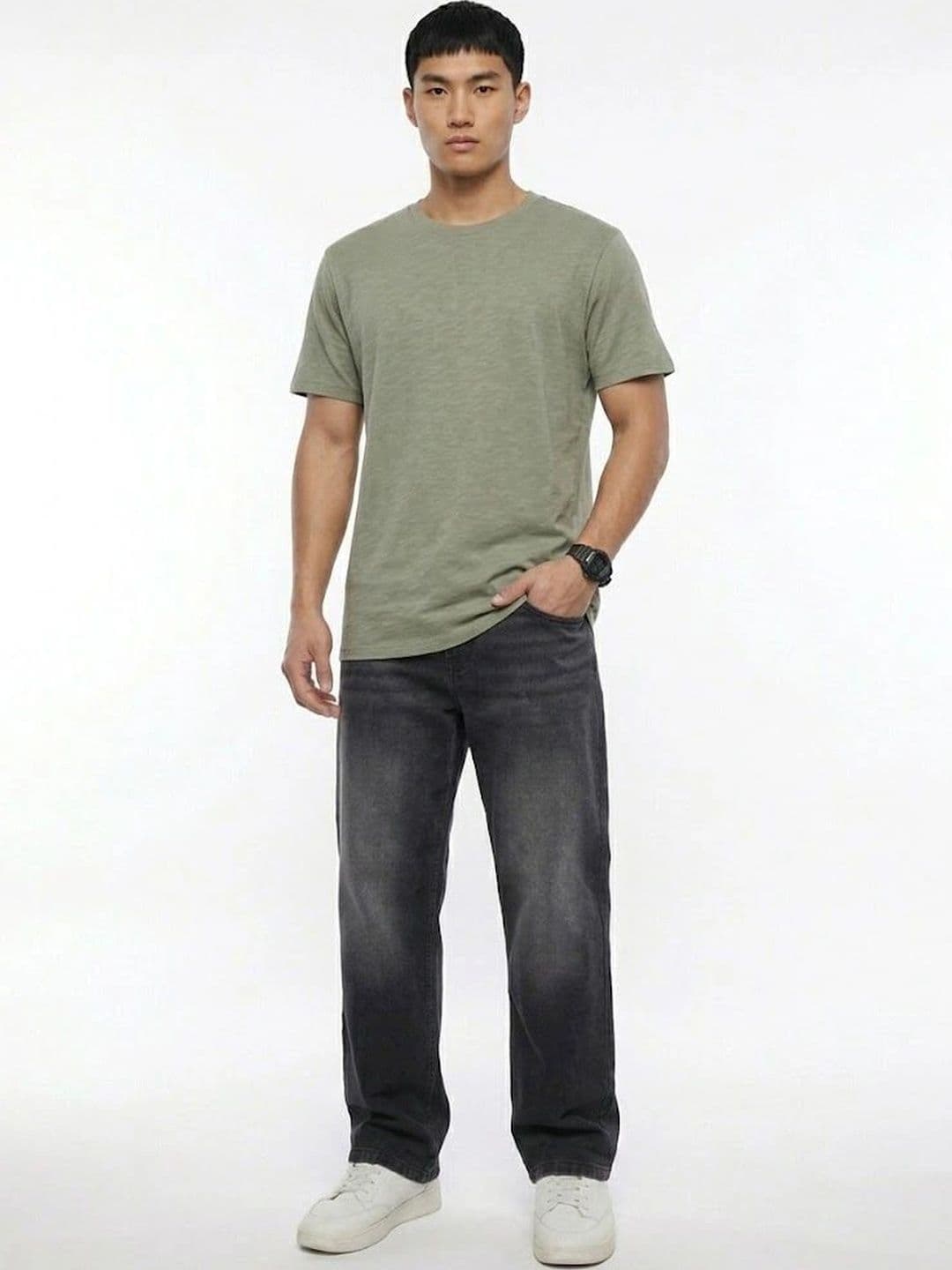HERE&NOW Men Relaxed Fit Mid-Rise Stretchable Jeans - view 1