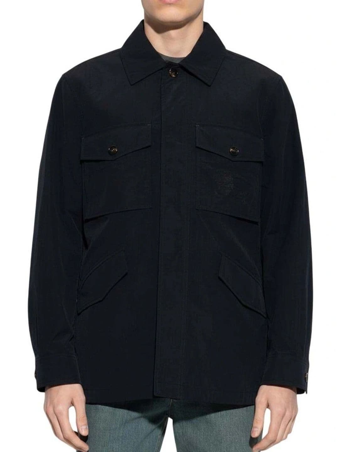 Burberry Men Open Front Jacket with Embroidered - view 1