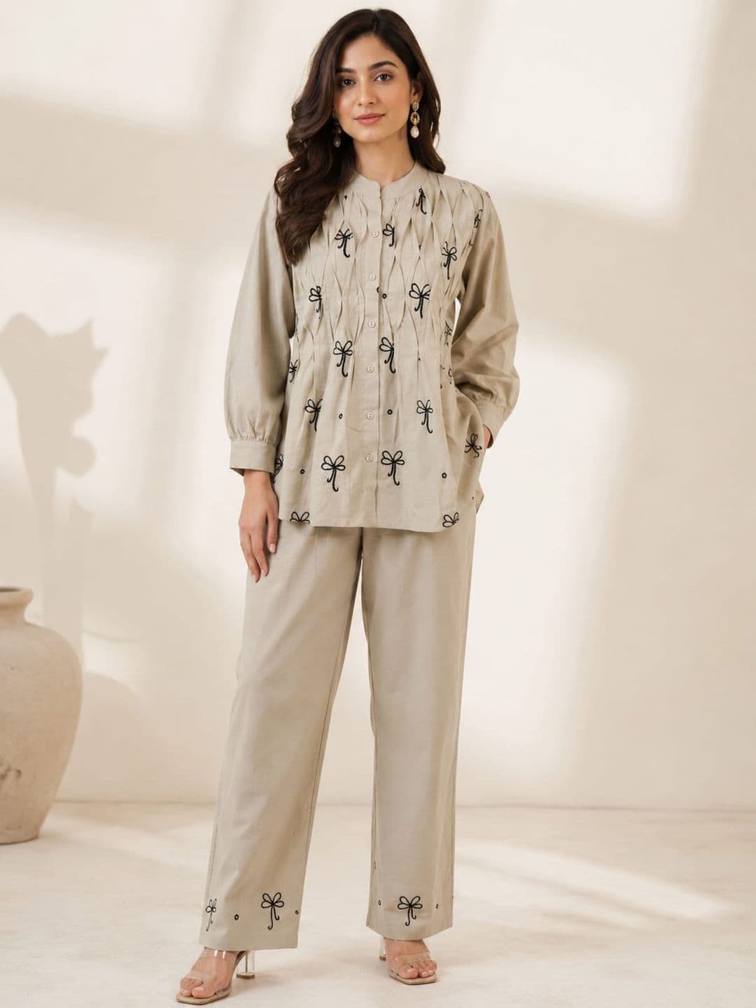 Ilaaha Embroidered Shirt with Palazzos - view 1