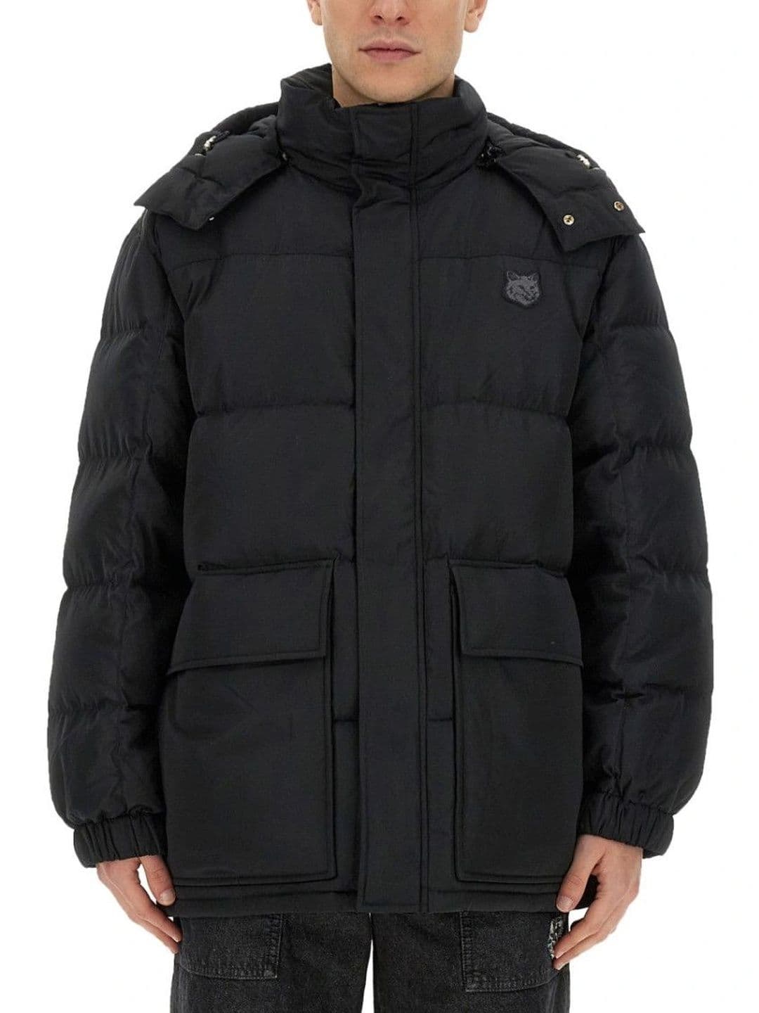 Maison Kitsune Black Logo Quilted Jacket - view 1