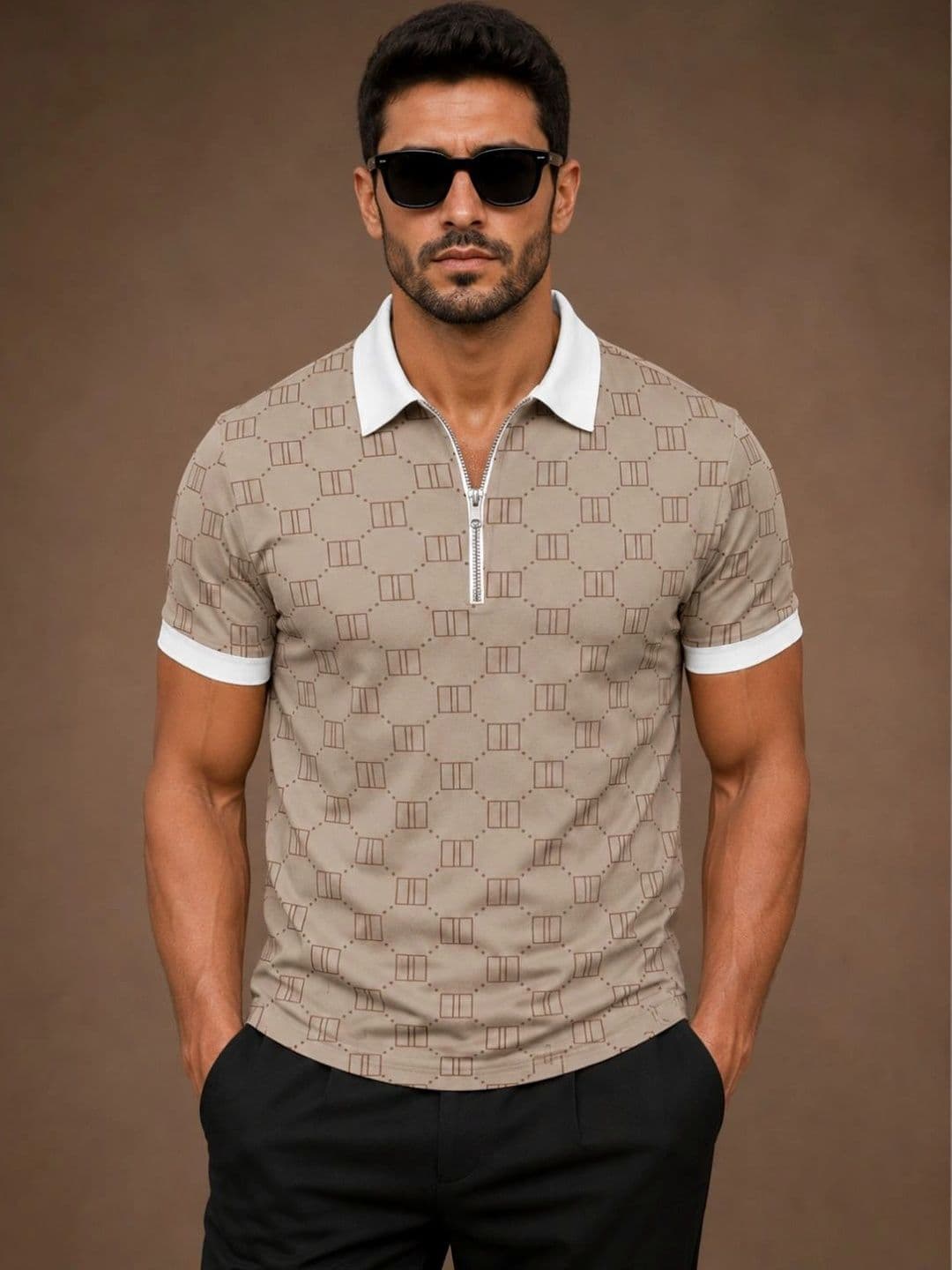 BOLD VIEW Men Printed Polo Collar T-shirt - view 1