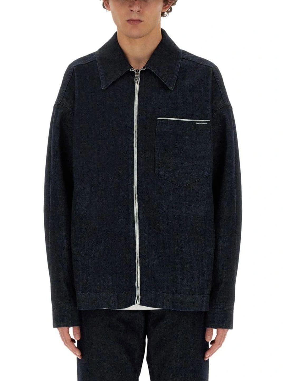 Dolce & Gabbana Dark Navy Shirt Collar Jacket - view 1