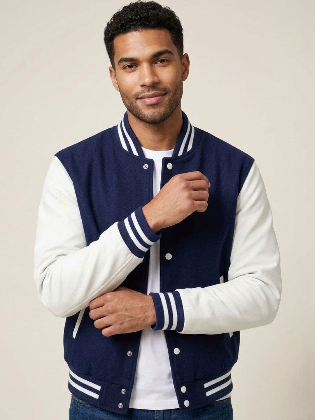 Besick Men Colourblocked Varsity Jacket - view 1