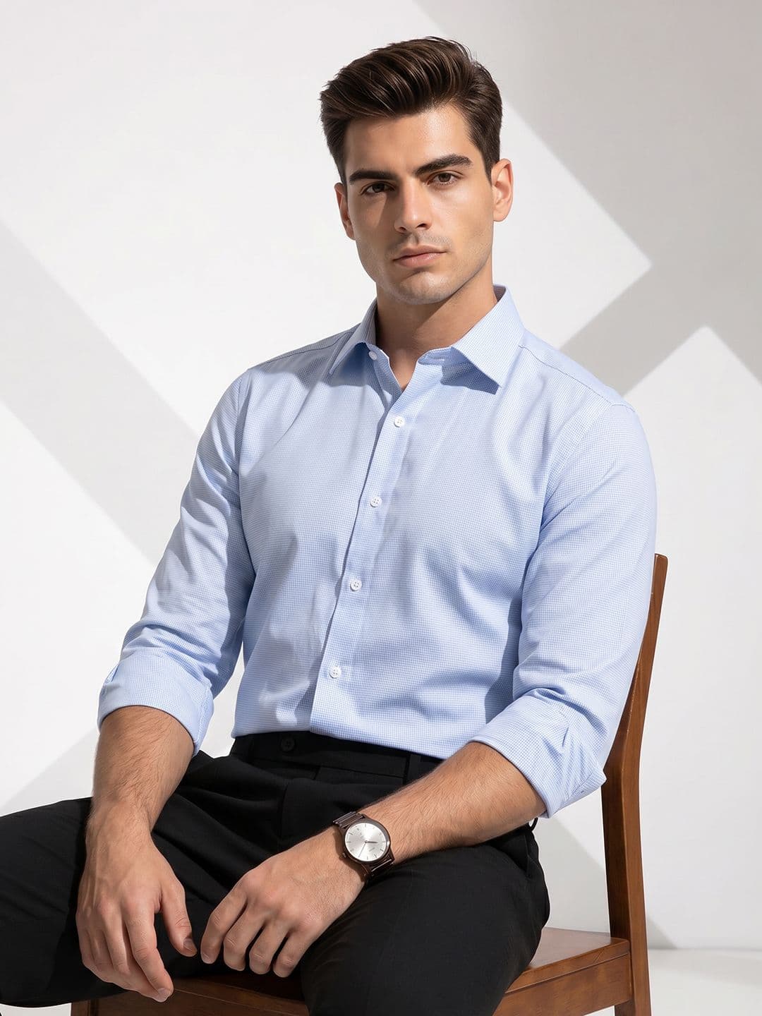 INVICTUS Self Design Slim Fit Formal Shirt - view 1