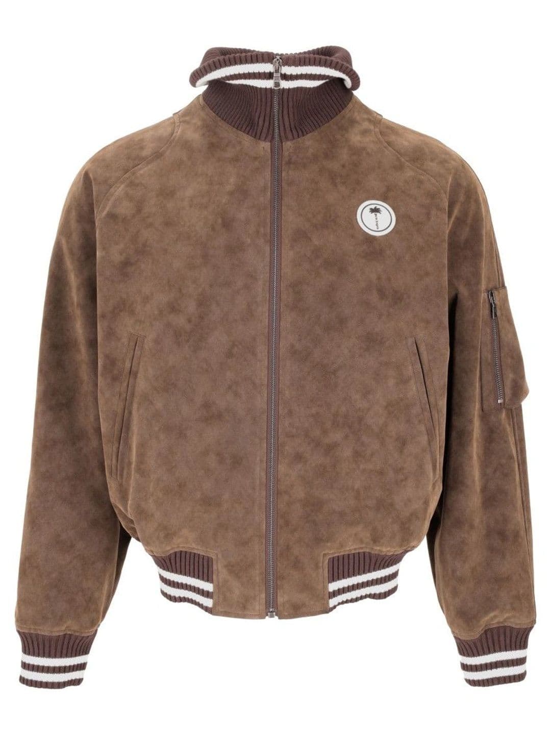 Palm Angels Brown Mock Collar Jacket - view 1