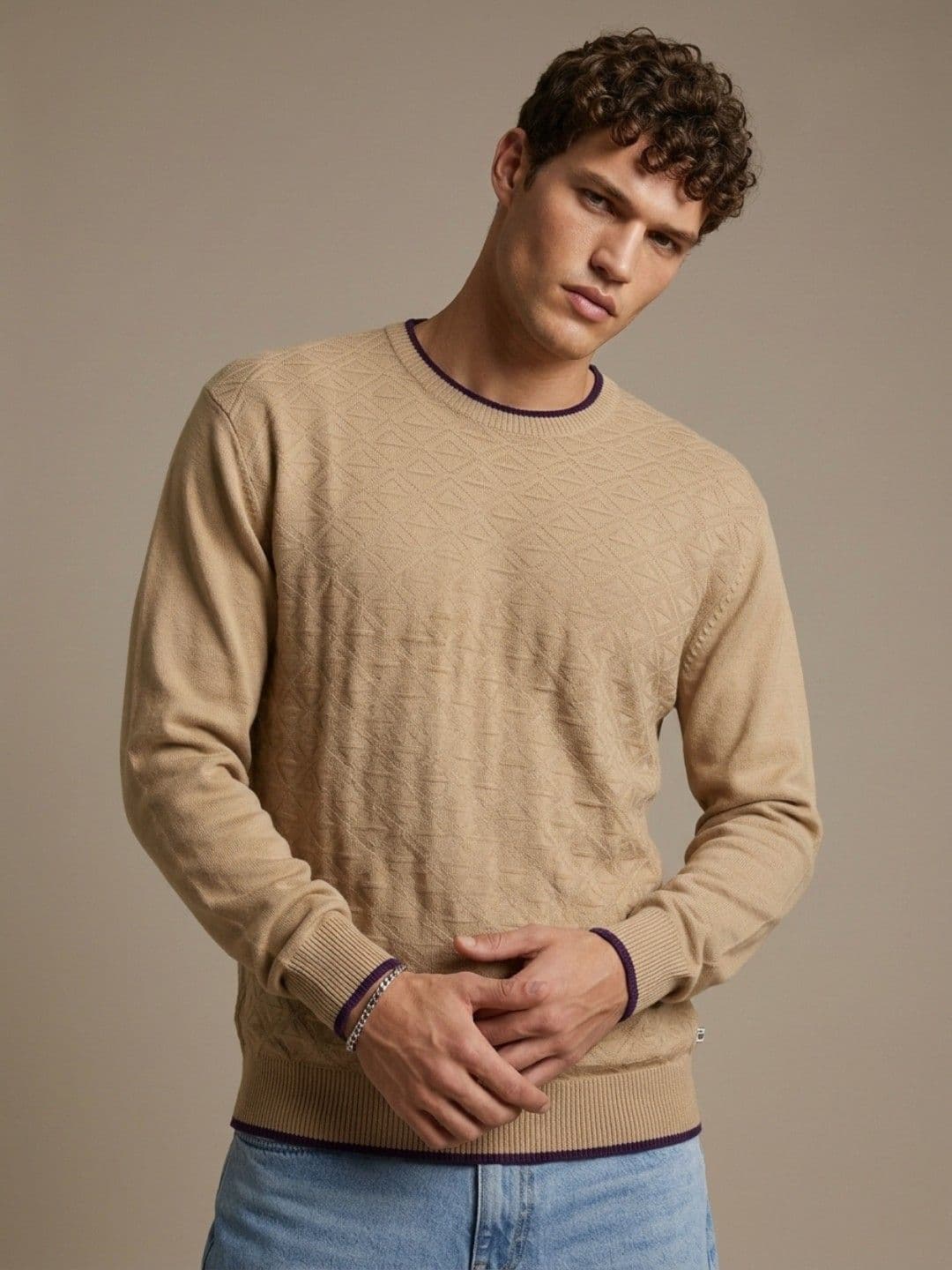 glitchez Geometric Designed Knitted Pullover - view 1