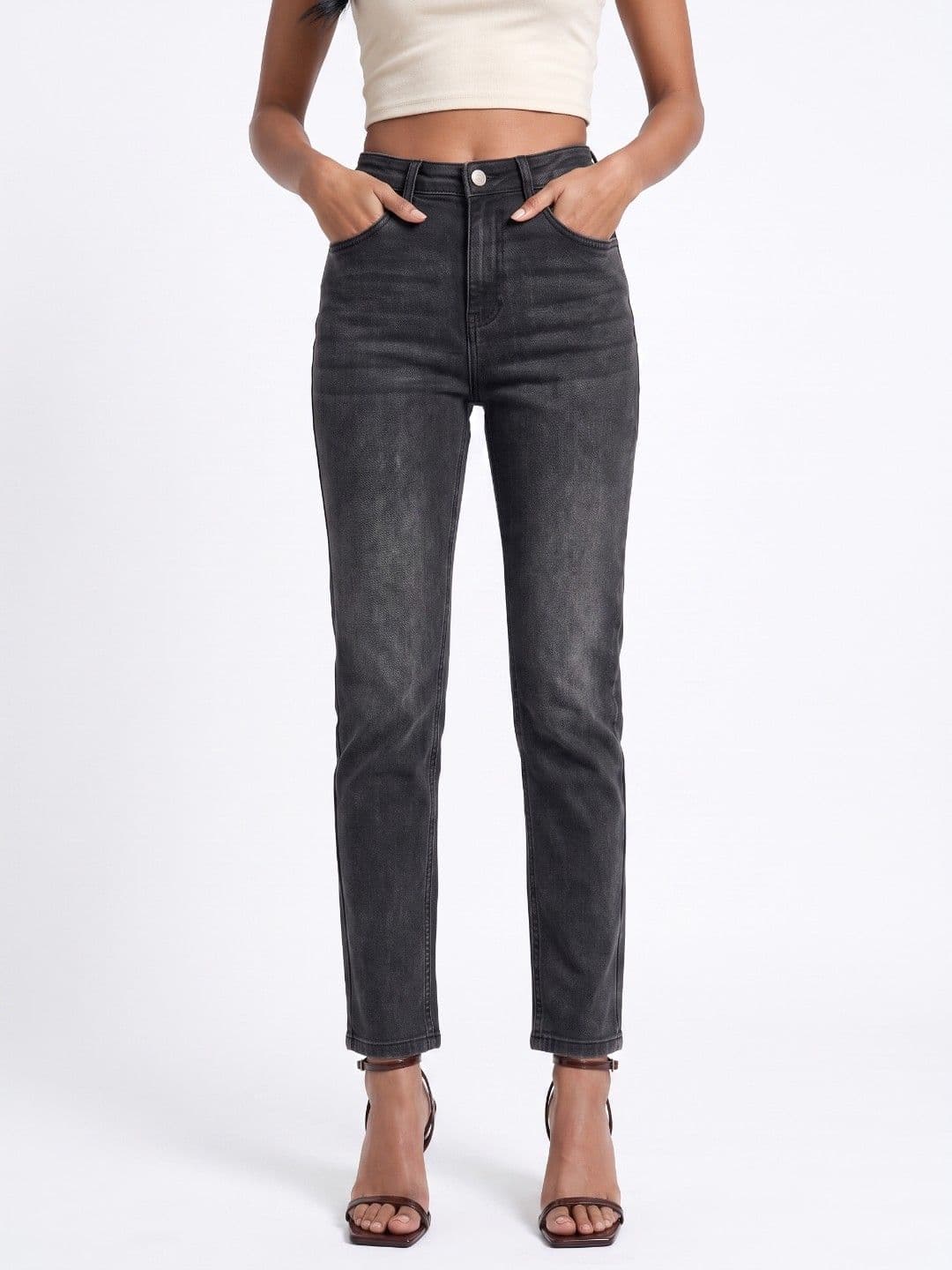 glitchez Women Slim Fit Mid-Rise Light Fade Jeans - view 1