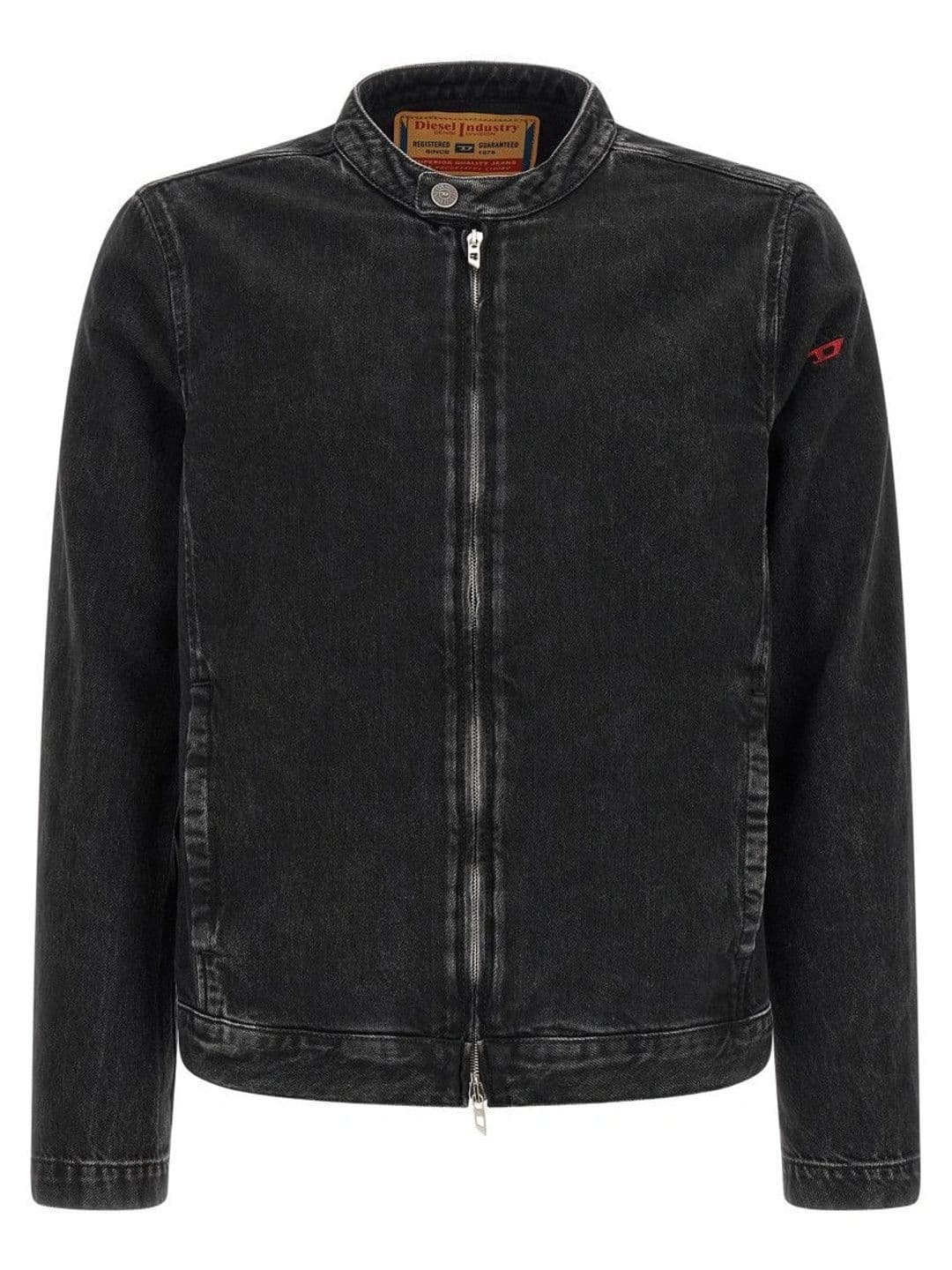 DIESEL Black Mandarin Collar Jacket - view 1