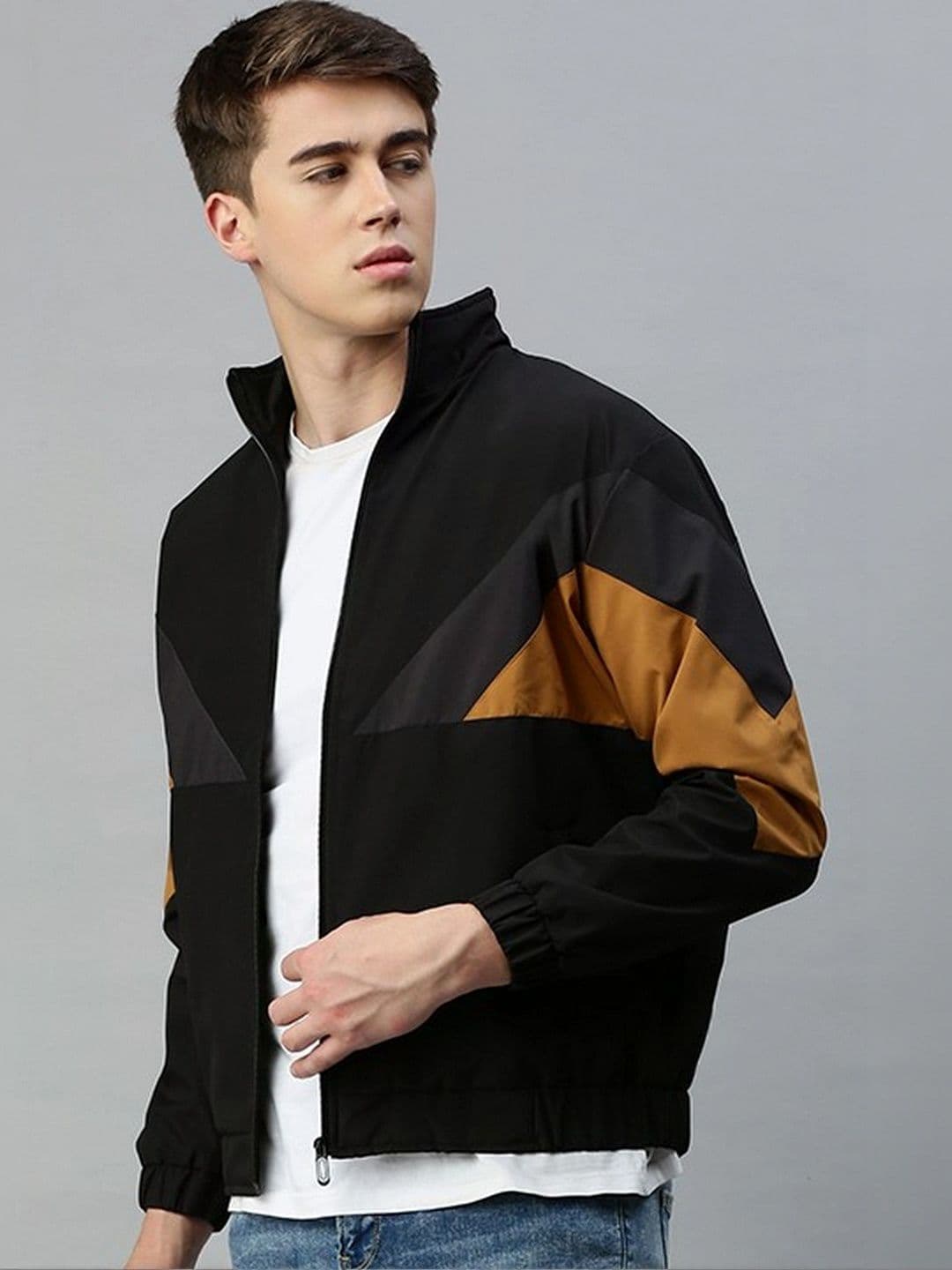 Kaali Peeli Men Colourblocked Outdoor Bomber Jacket - view 1