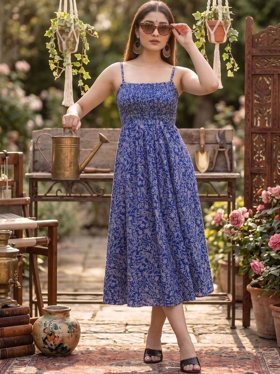 LIAPARO Floral Print A-Line Midi Dress - view 1