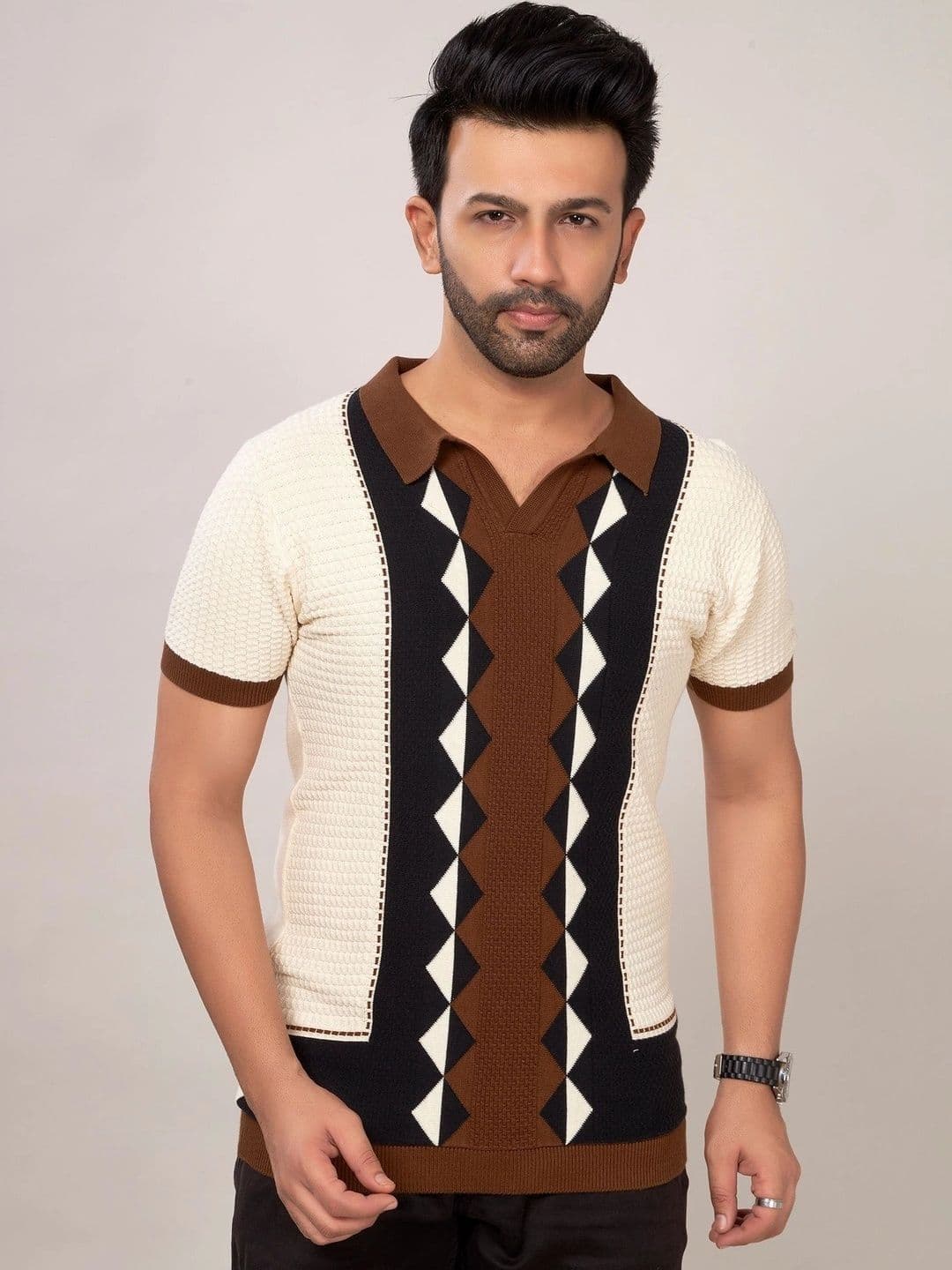 CHOKRA Men Colourblocked Polo Collar T-shirt - view 1