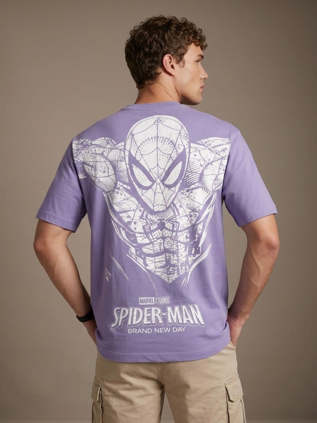 glitchez Lavender Spider-Man Relaxed Fit T-shirt - view 1