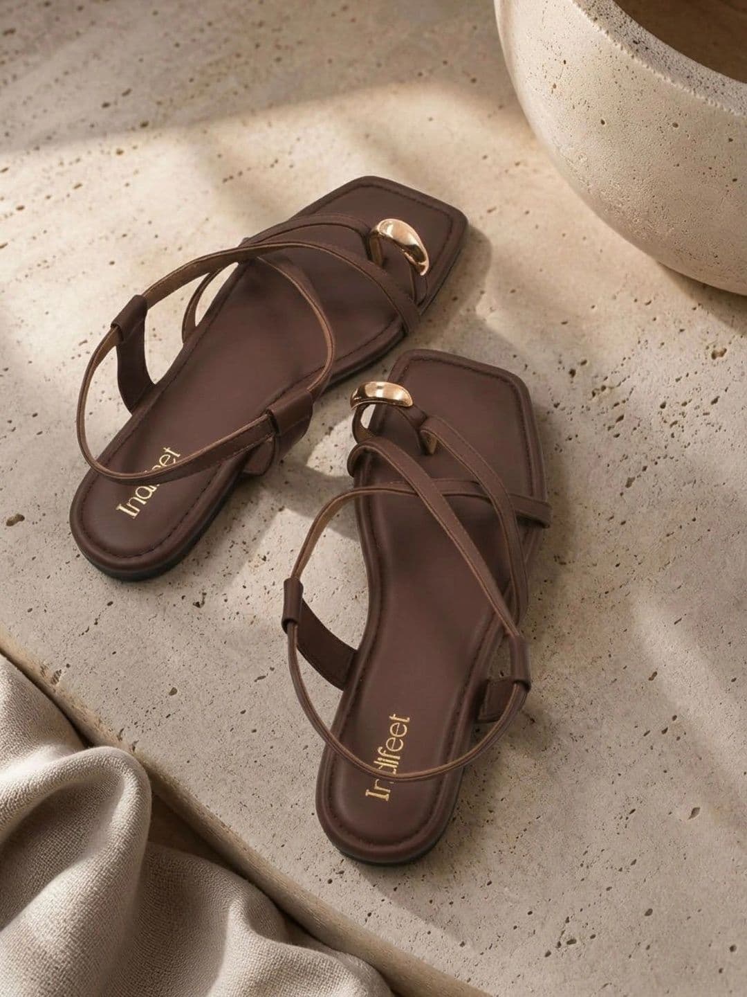 Indifeet Women One Toe Flats with Buckles - view 1
