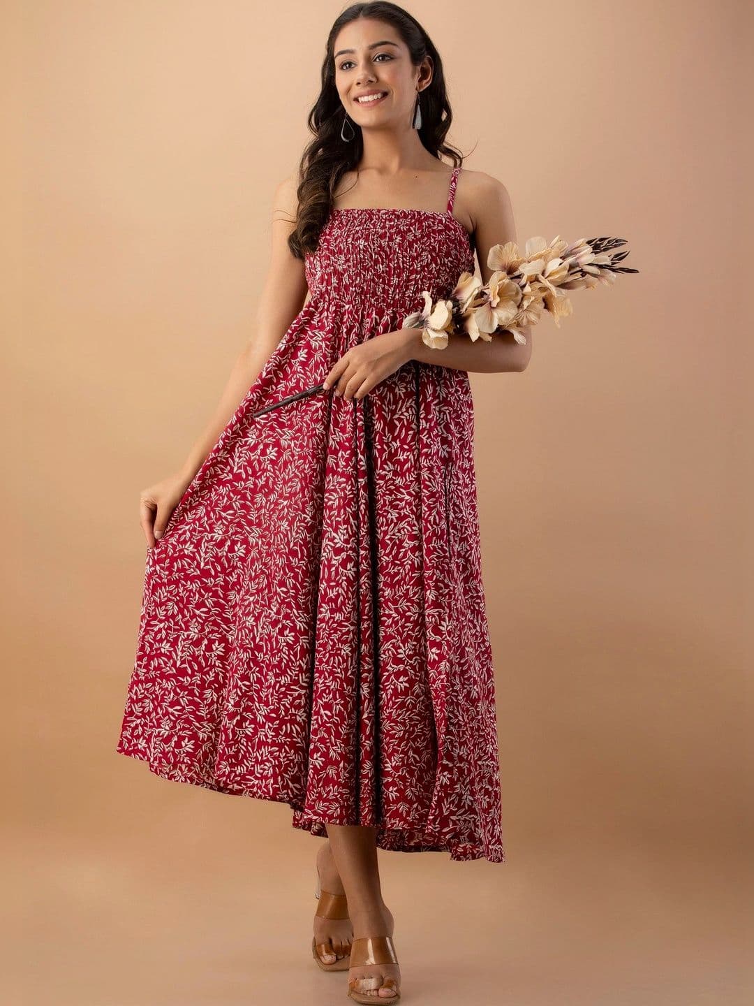 LIAPARO Floral Print A-Line Midi Dress - view 1
