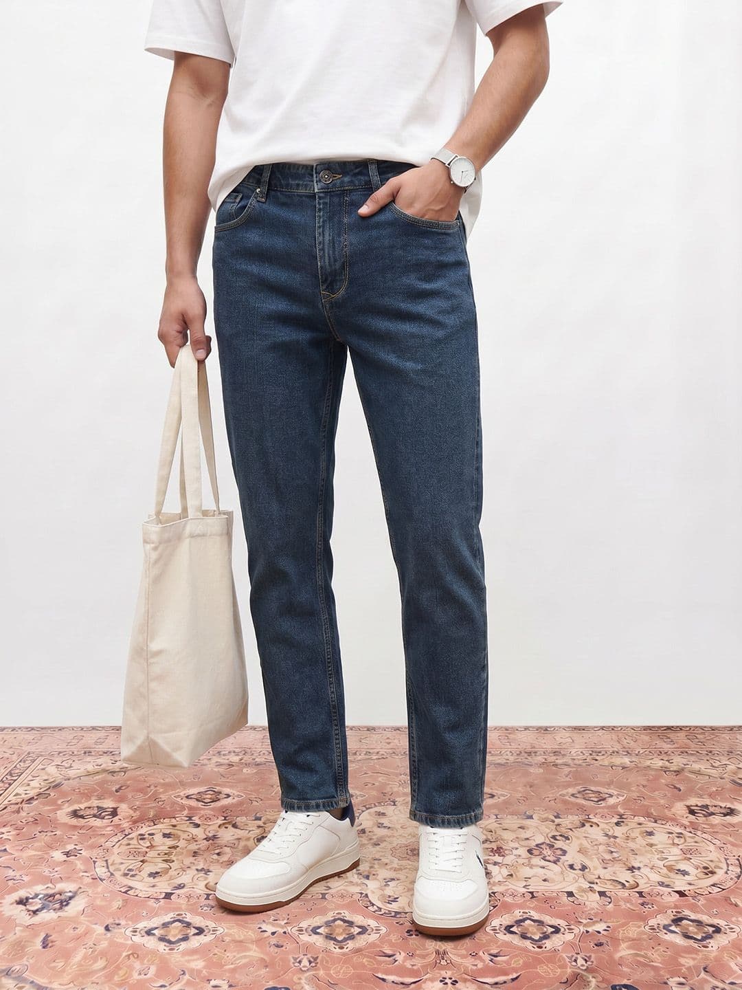 Mr Bowerbird Men Tapered Fit Light Fade Stretchable Jeans - view 1