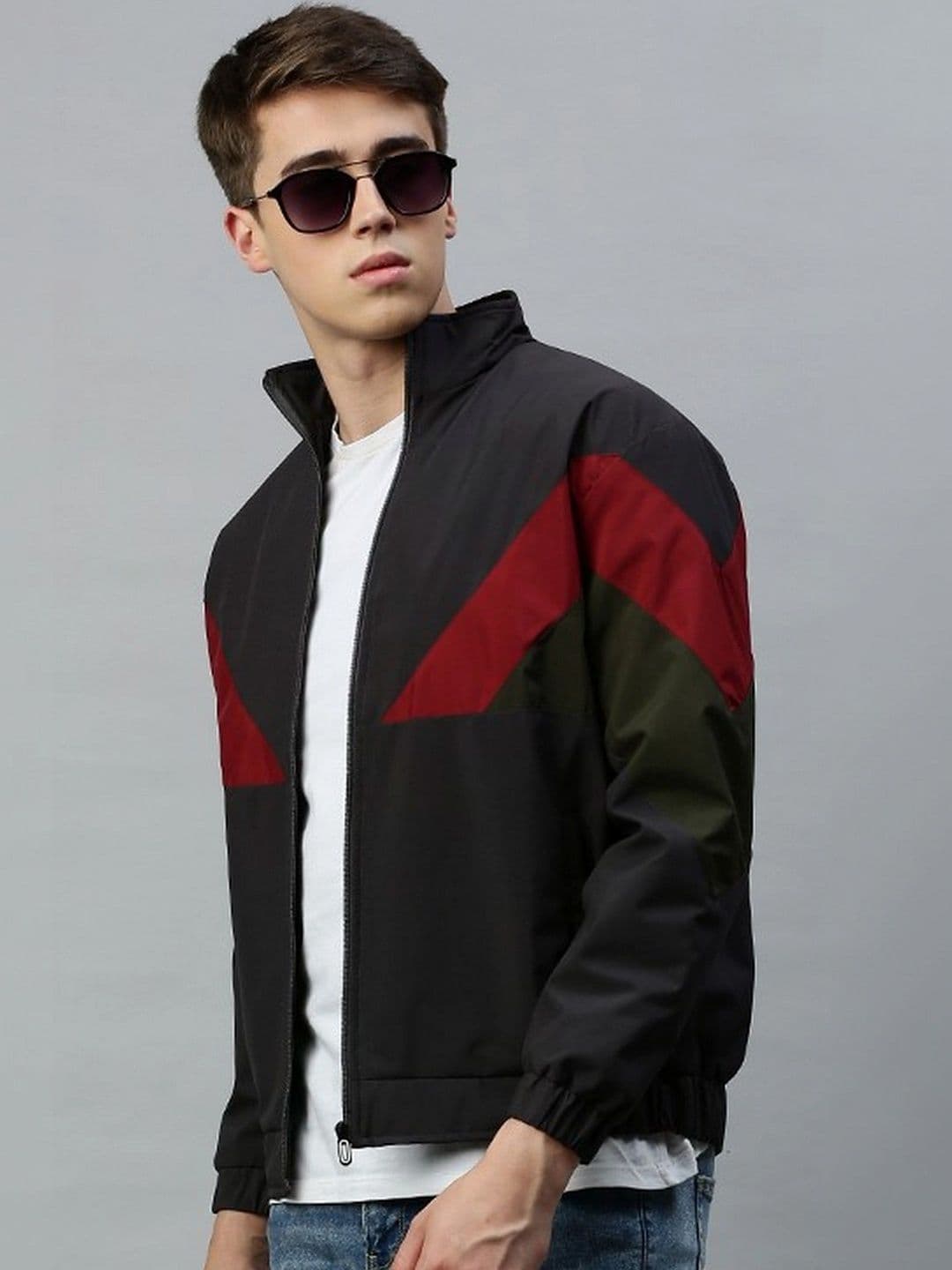 Kaali Peeli Men Colourblocked Lightweight Outdoor Bomber Jacket - view 1
