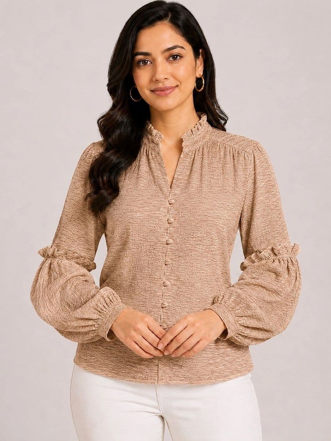 C H CREATION Woven Design Kurti - view 1