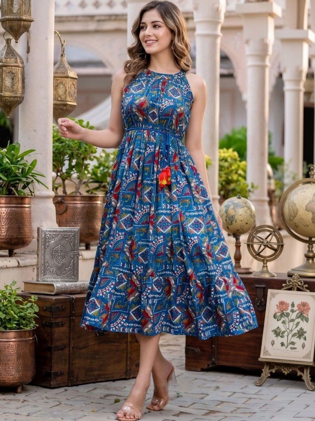 LIAPARO Print A-Line Midi Dress - view 1