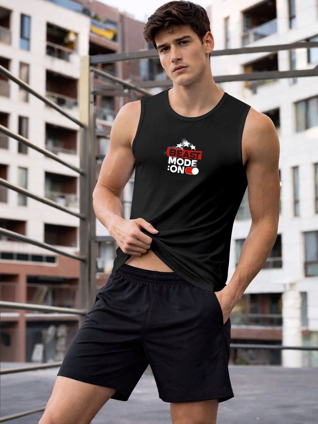 ENRIZZ X FITNESS EXCHANGE Men Typography Printed Dri-FIT T-shirt - view 1