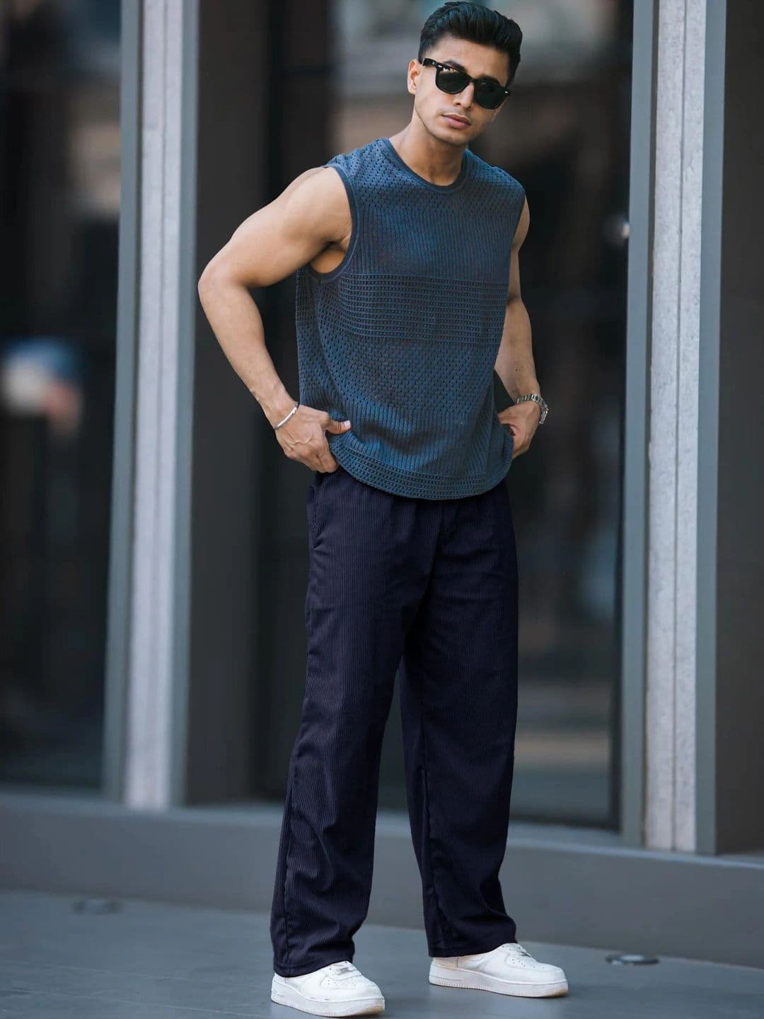 MaverIQ Men Regular Fit Textured Track Pants - view 1