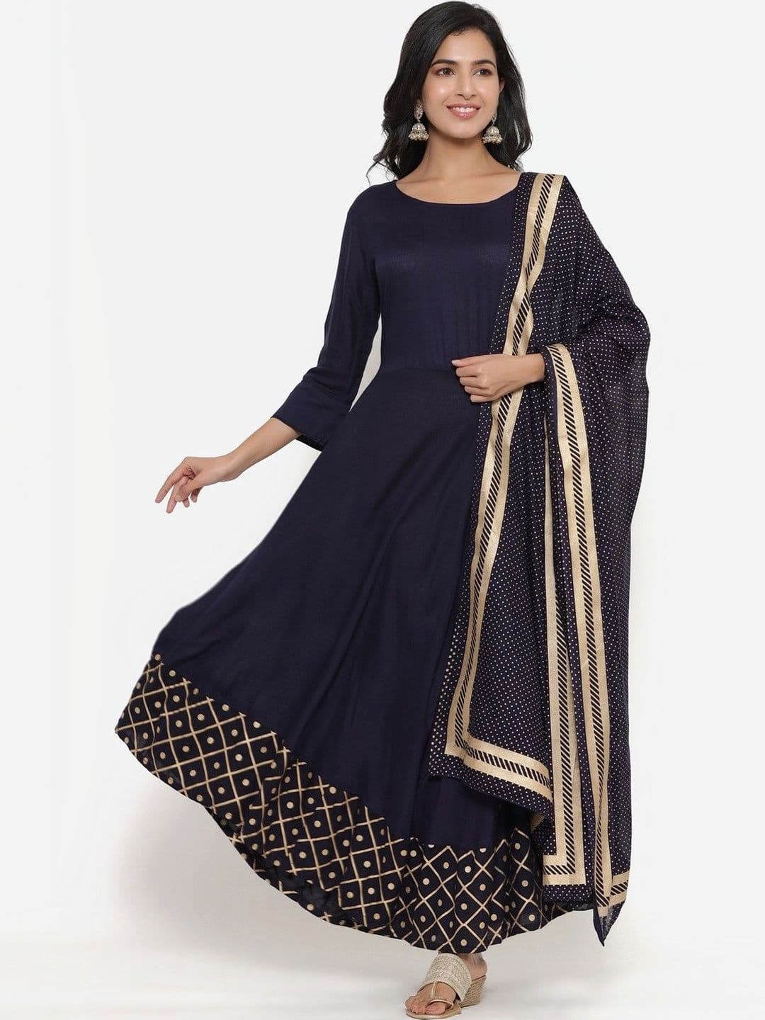 BABA KURTI Women Ethnic Motifs Regular Kurta With Dupatta - view 1