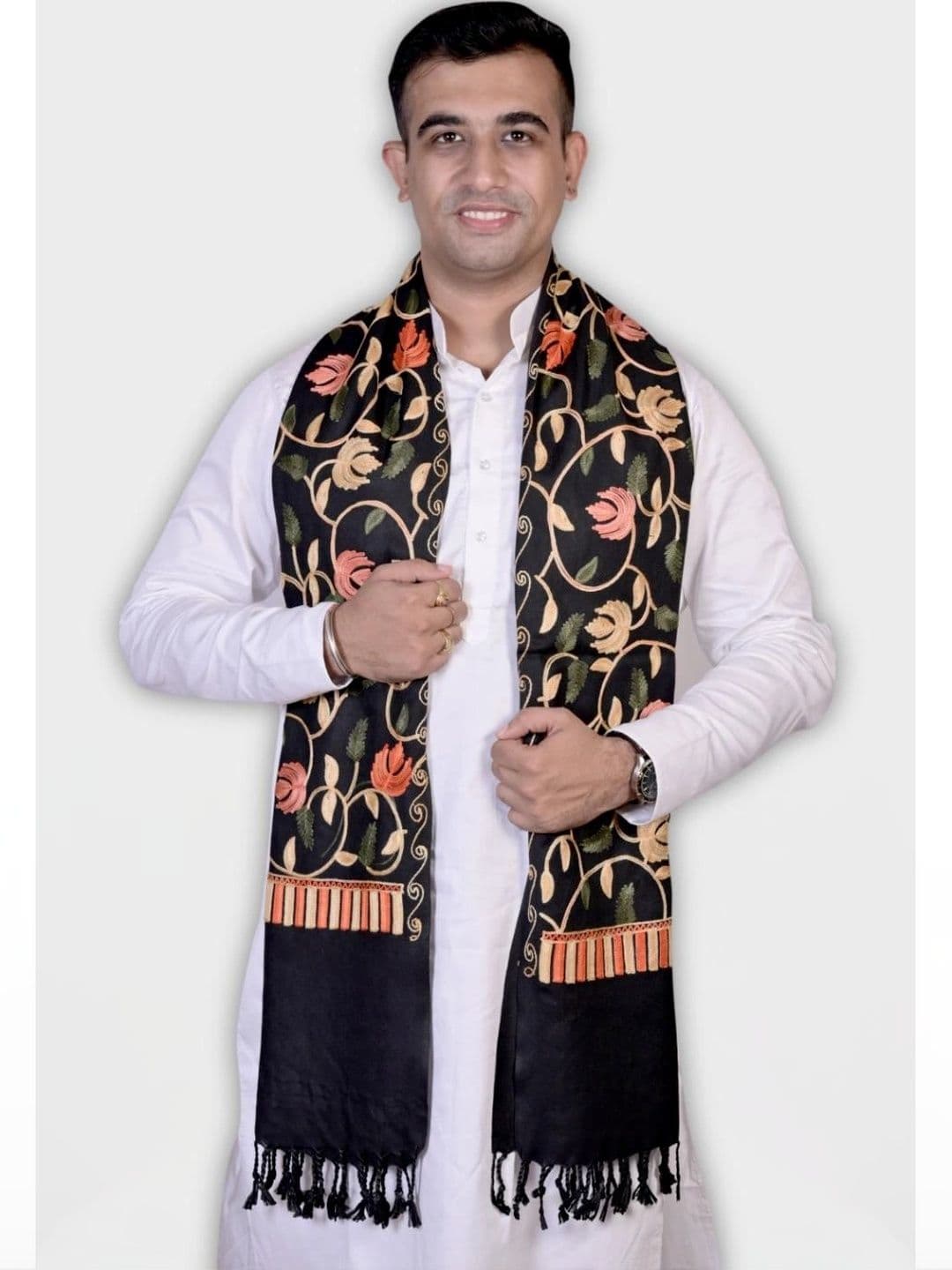 Allure Motifs Unisex Embroidered Stole - view 1