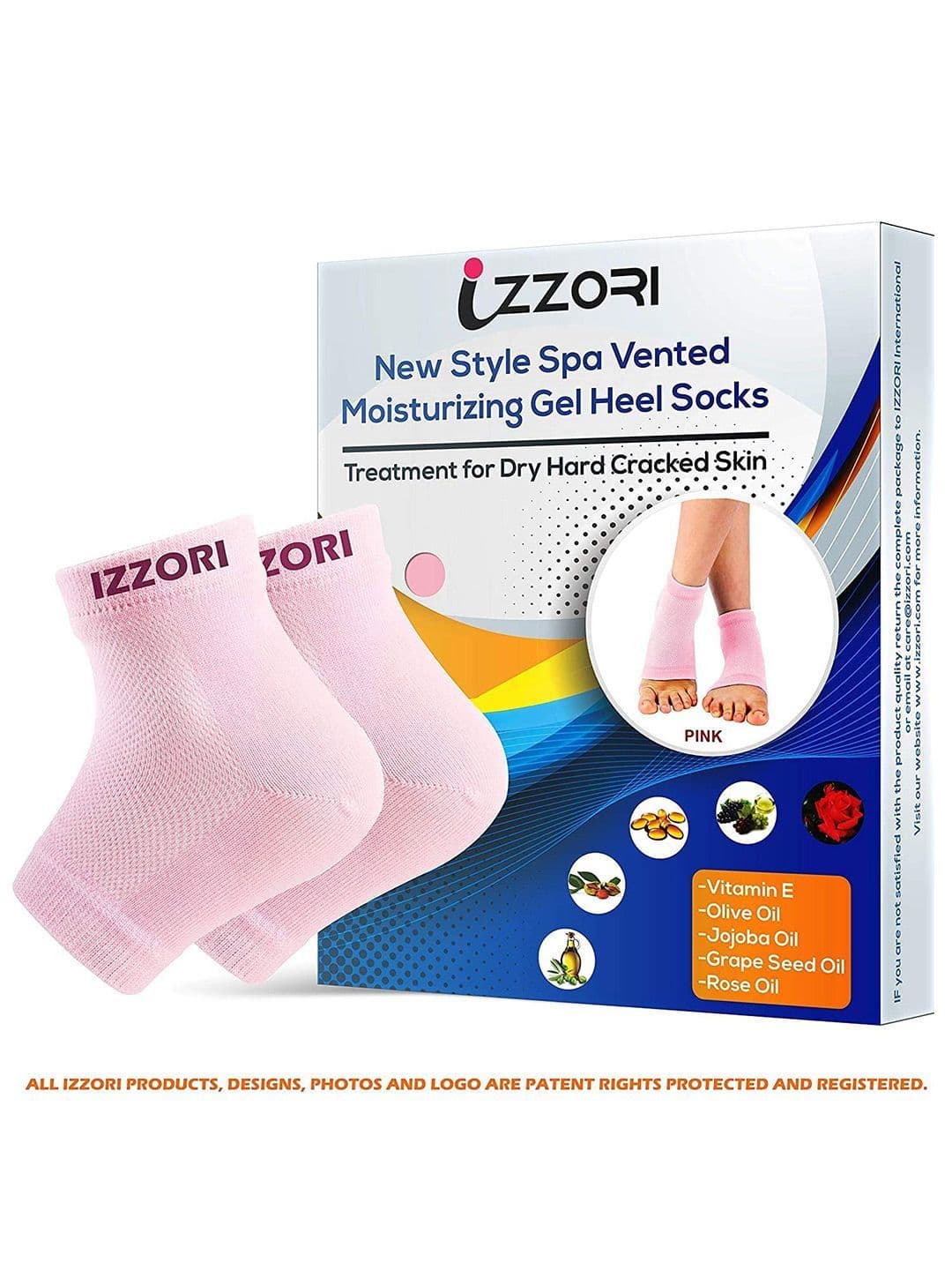 MOUNTAINOR Silicone Gel Heel Foot Socks for Dry Hard Cracked Heels - Pink - view 1