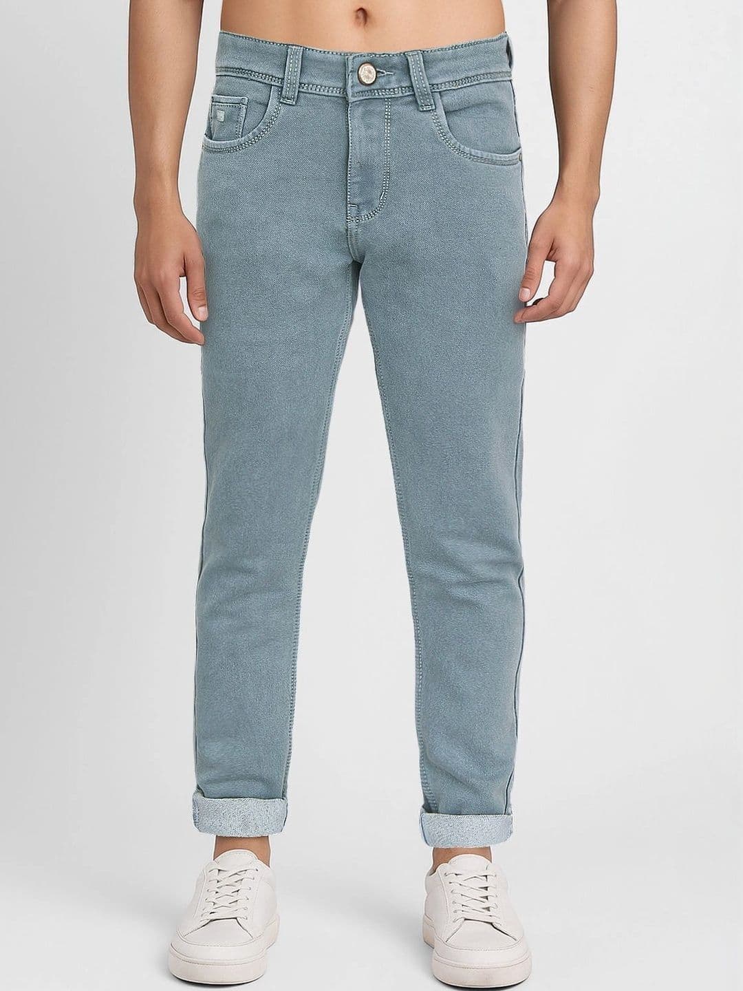 Plounge Men Slim Fit Mid-Rise Stretchable Jeans - view 1