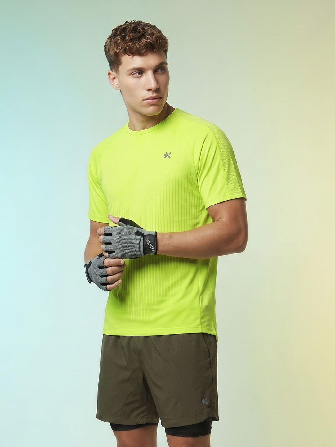 HRX by Hrithik Roshan Striped Rapid Dry Training T-shirt - view 1