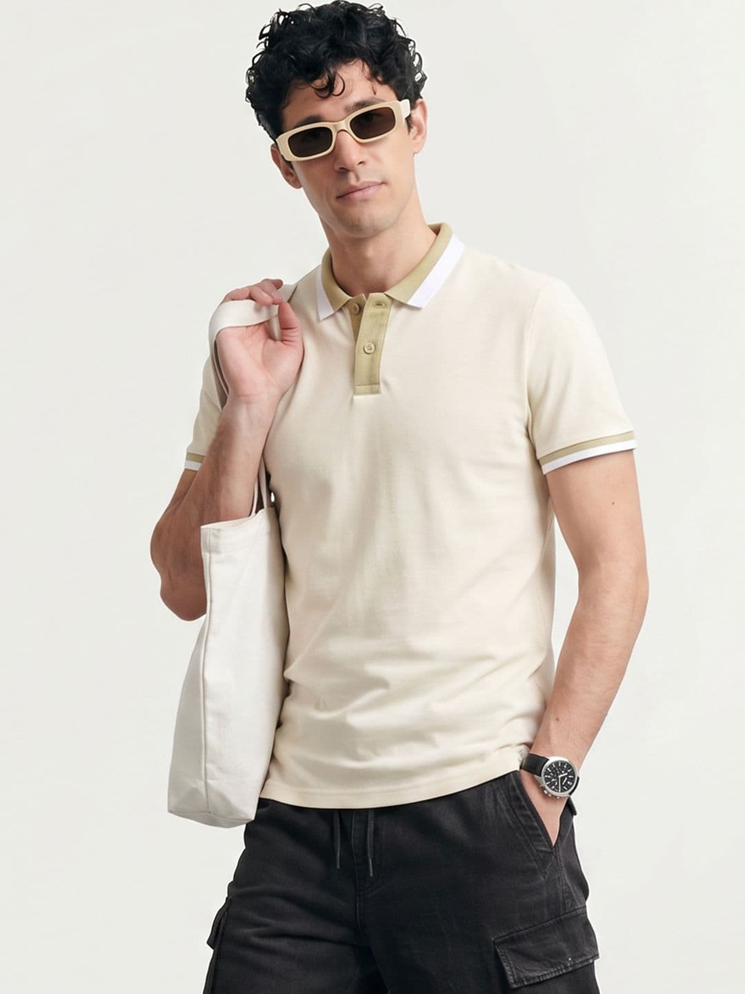 Mast & Harbour Polo Collar Pure Cotton T-shirt - view 1