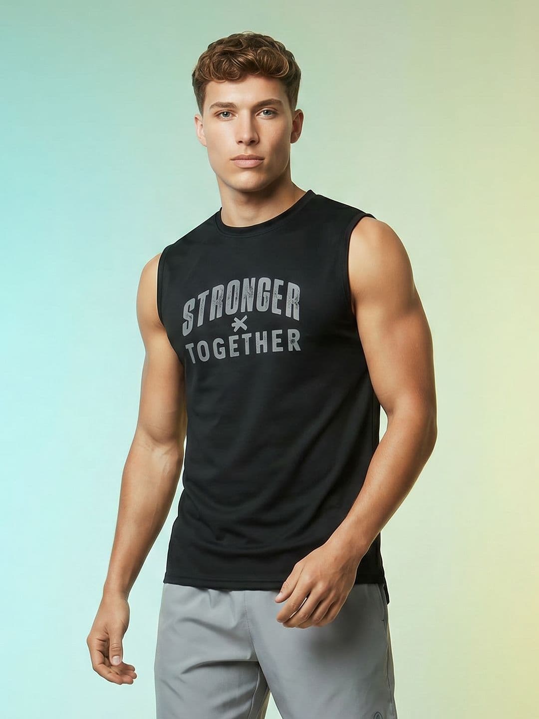 HRX by Hrithik Roshan Sleeveless Printed Rapid-Dry Training T-shirt - view 1