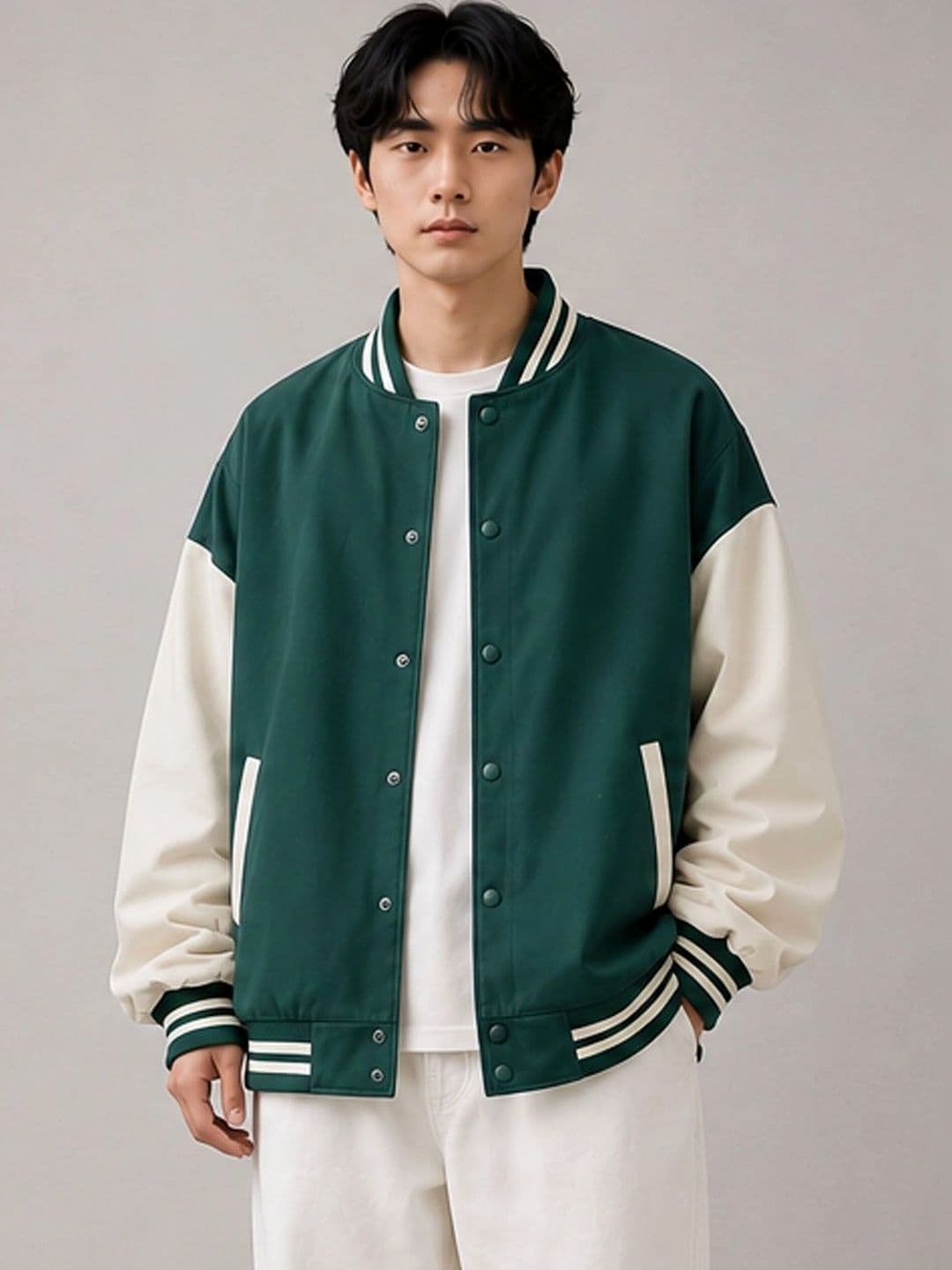 StyleCast Men Colourblocked Varsity Jacket - view 1