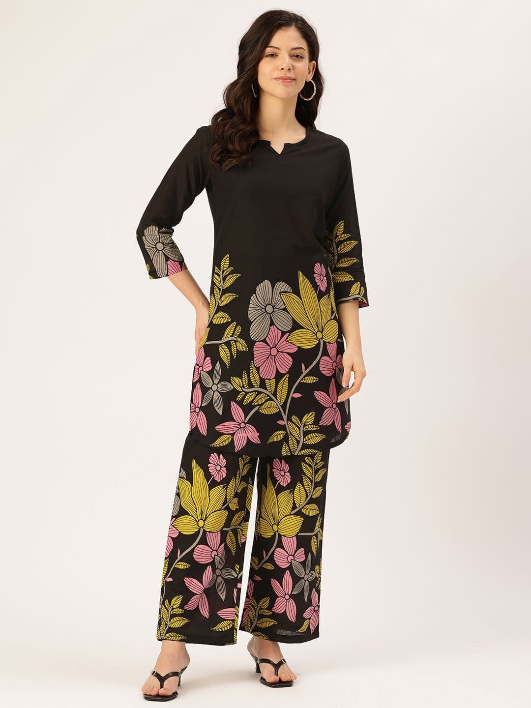 FERANOID Floral Printed Tunic with Trousers - view 1